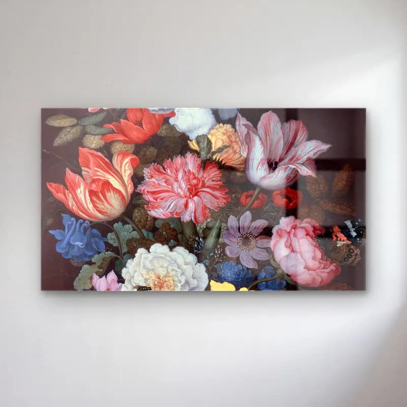 Balthasar van der Ast – Basket of Flowers cam tablo — Balthasar van der Ast – Basket of Flowers — botanik i̇llüstrasyon çiçek deseni