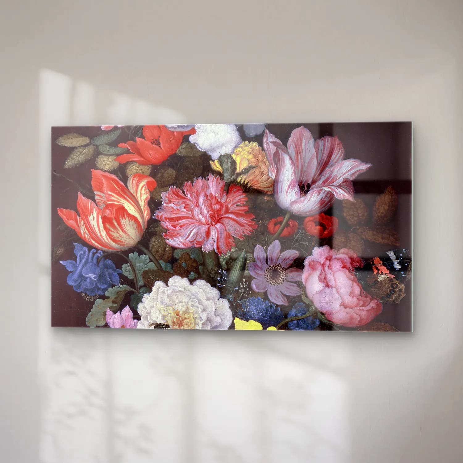 Balthasar van der Ast – Basket of Flowers cam tablo — sağ açıdan görünüm