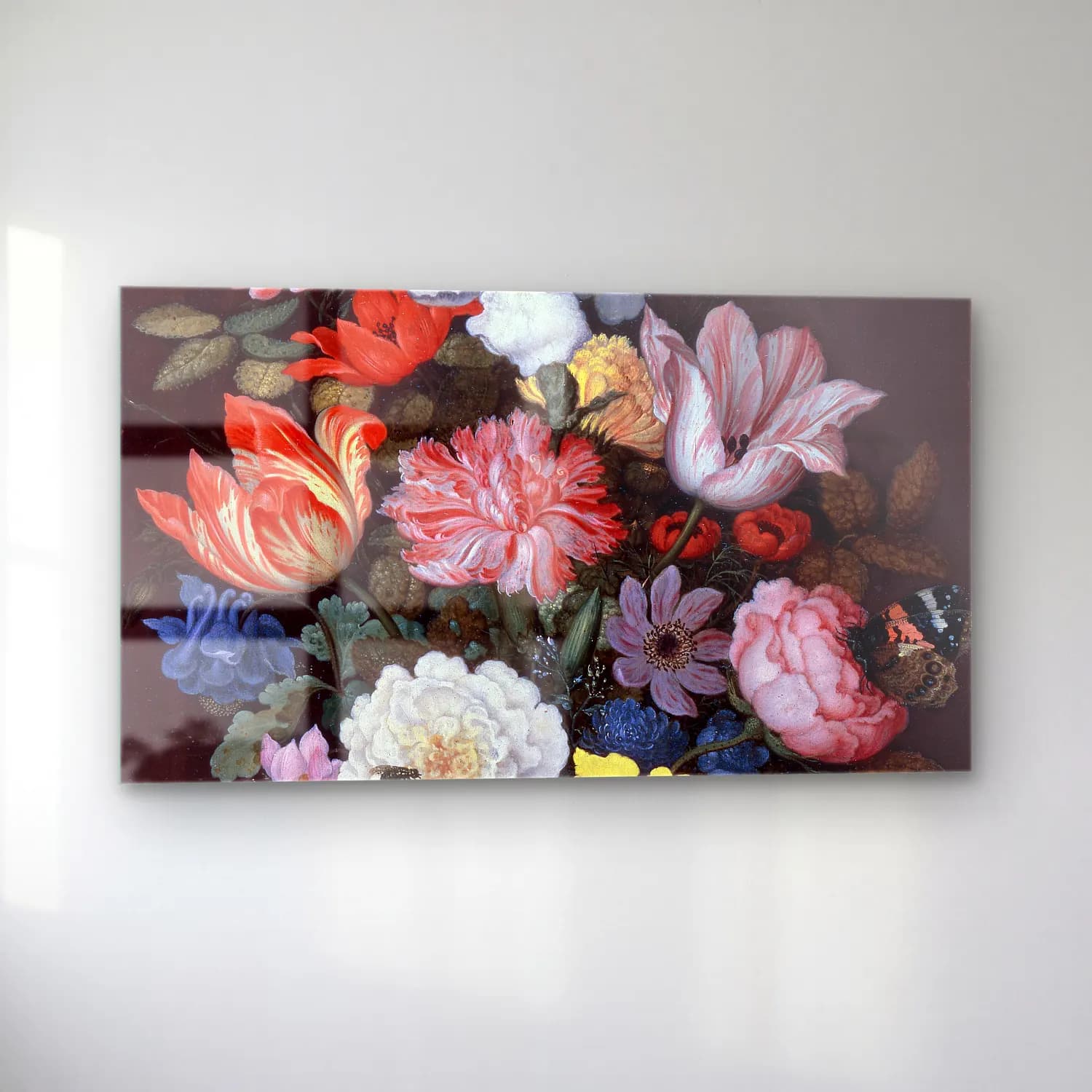 Balthasar van der Ast – Basket of Flowers cam tablo — sol açıdan görünüm