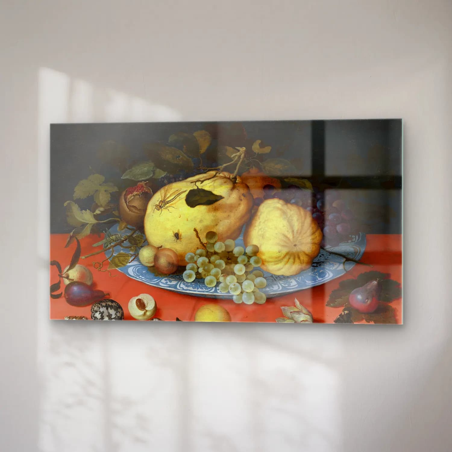 Balthasar van der Ast – Fruit Still Life with Shells and Tulip cam tablo — sağ açıdan görünüm
