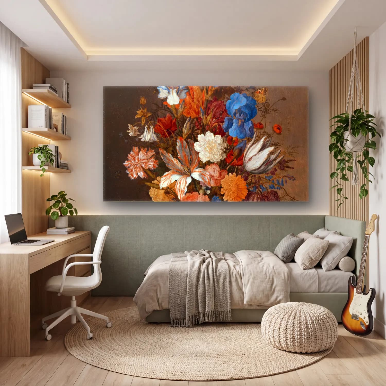 Balthasar van der Ast – Still Life with Flowers cam tablo — genç odasında