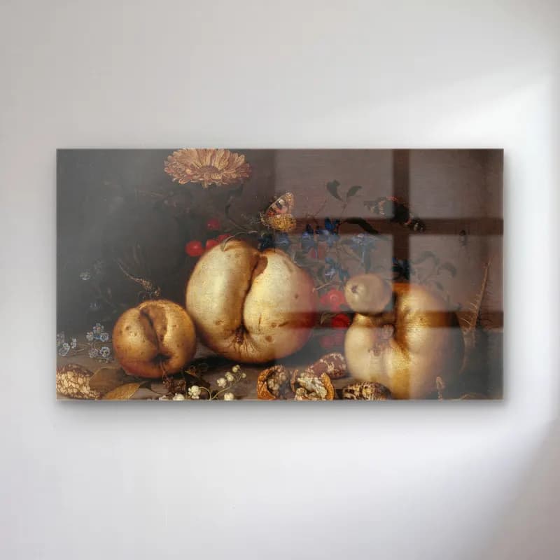 Balthasar van der Ast – Still Life with Fruit and Shells cam tablo — Balthasar van der Ast – Still Life with Fruit and Shells — yağlı boya meyveli natürmort