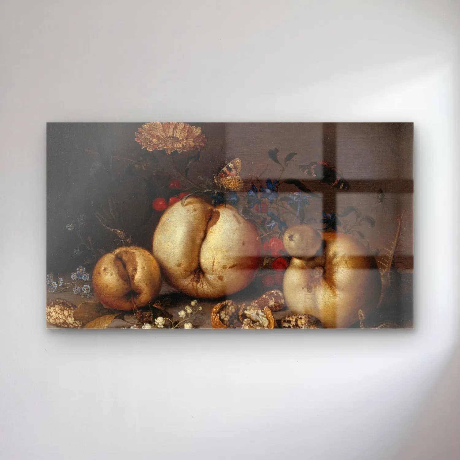 Balthasar van der Ast – Still Life with Fruit and Shells cam tablo — Balthasar van der Ast – Still Life with Fruit and Shells — yağlı boya meyveli natürmort