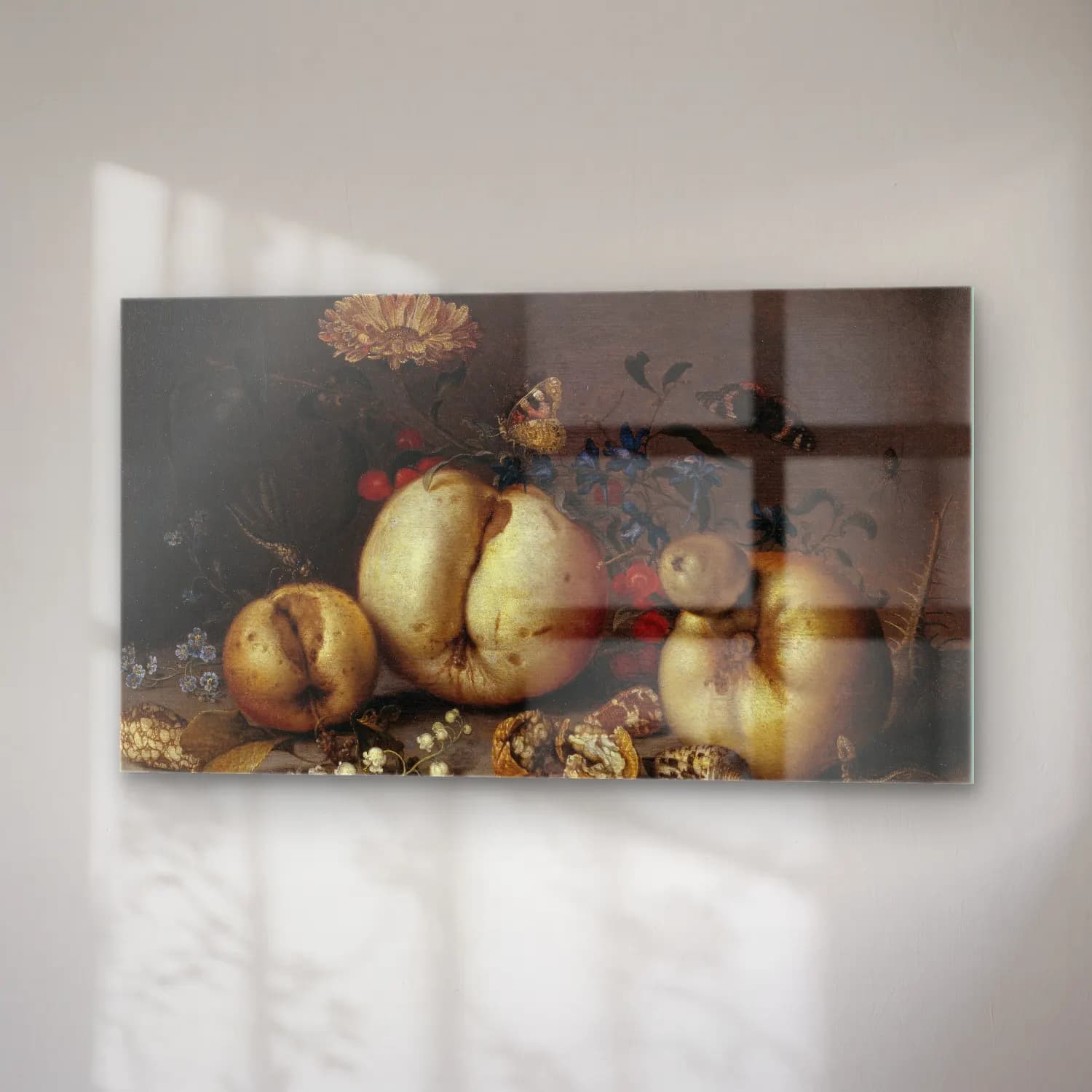 Balthasar van der Ast – Still Life with Fruit and Shells cam tablo — sağ açıdan görünüm