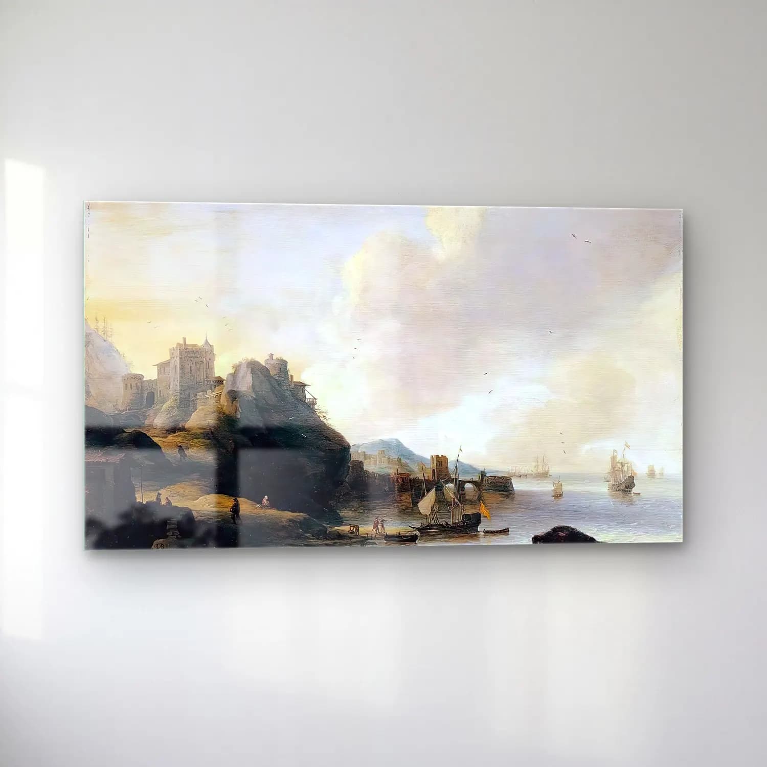 Jan Abrahamsz. Beerstraten – Coastal Landscape cam tablo — sol açıdan görünüm