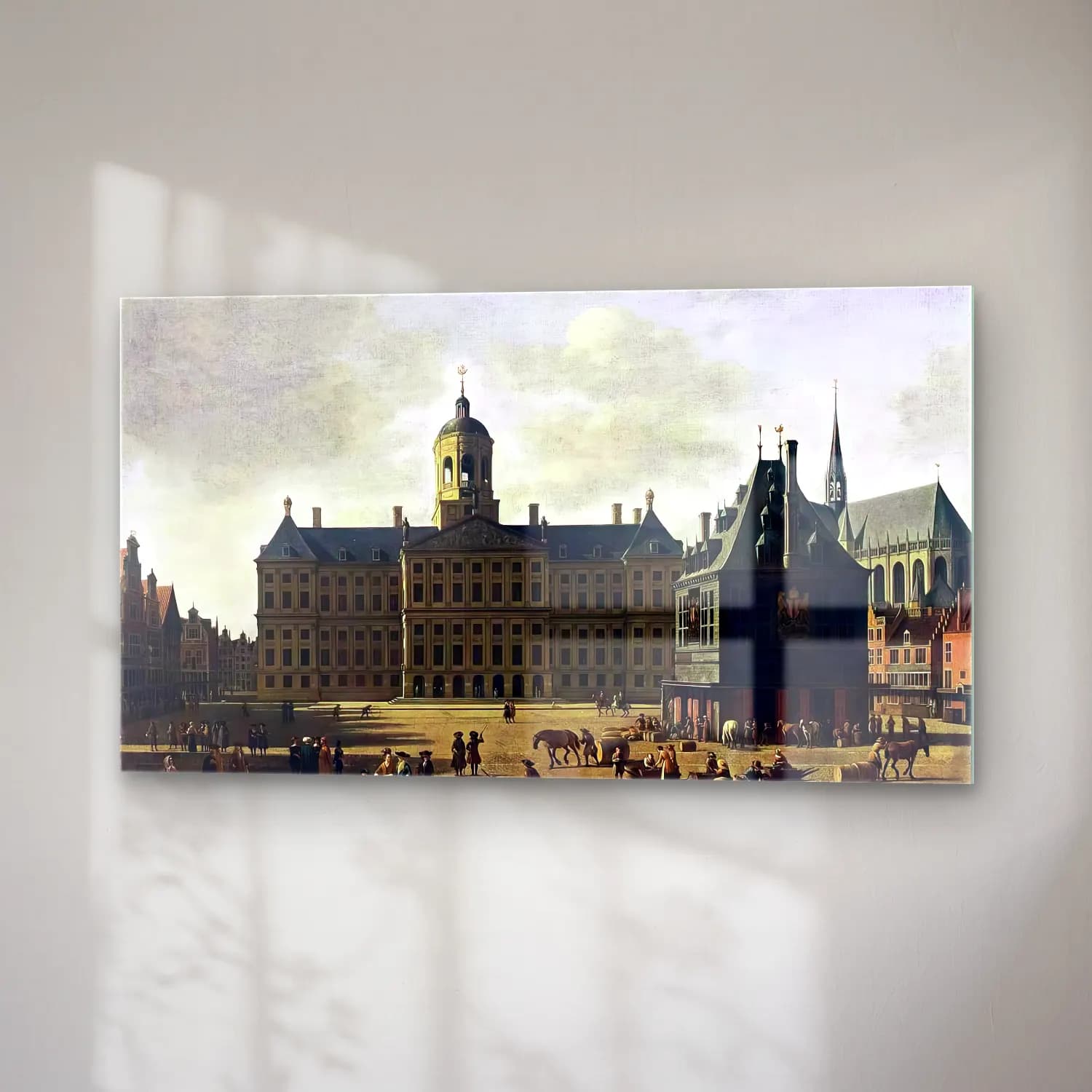 Gerrit Adriaensz. Berckheyde – Amsterdam View of the Dam with the Town Hall cam tablo — sağ açıdan görünüm