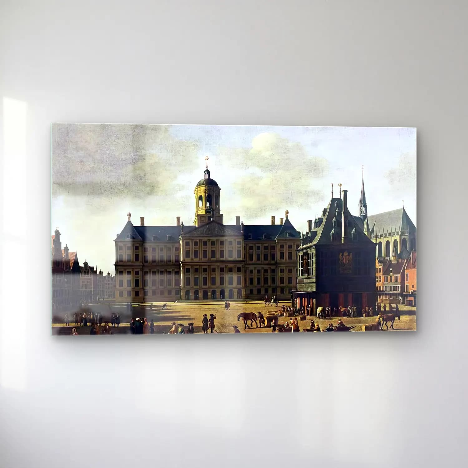 Gerrit Adriaensz. Berckheyde – Amsterdam View of the Dam with the Town Hall cam tablo — sol açıdan görünüm