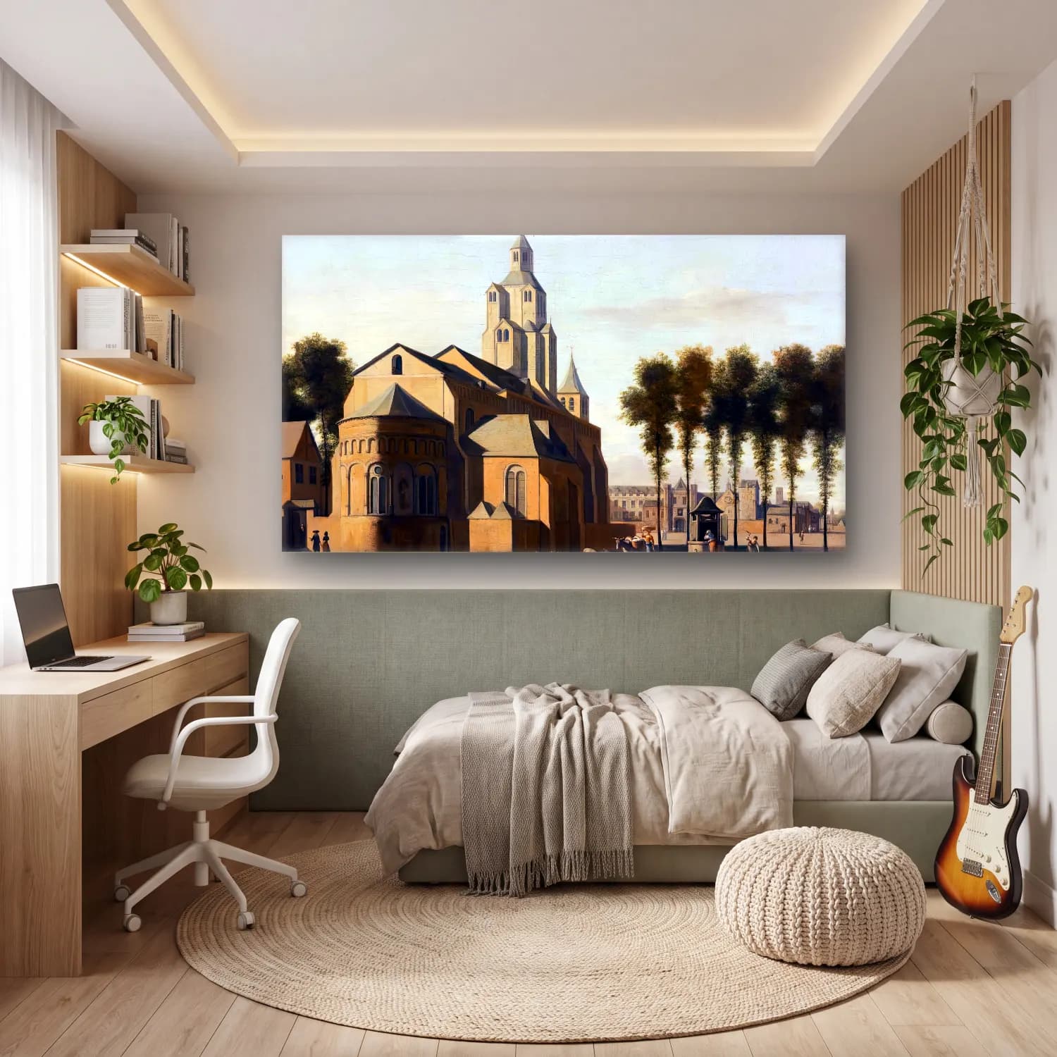 Gerrit Adriaensz. Berckheyde – Church of St Cecilia, Cologne cam tablo — genç odasında