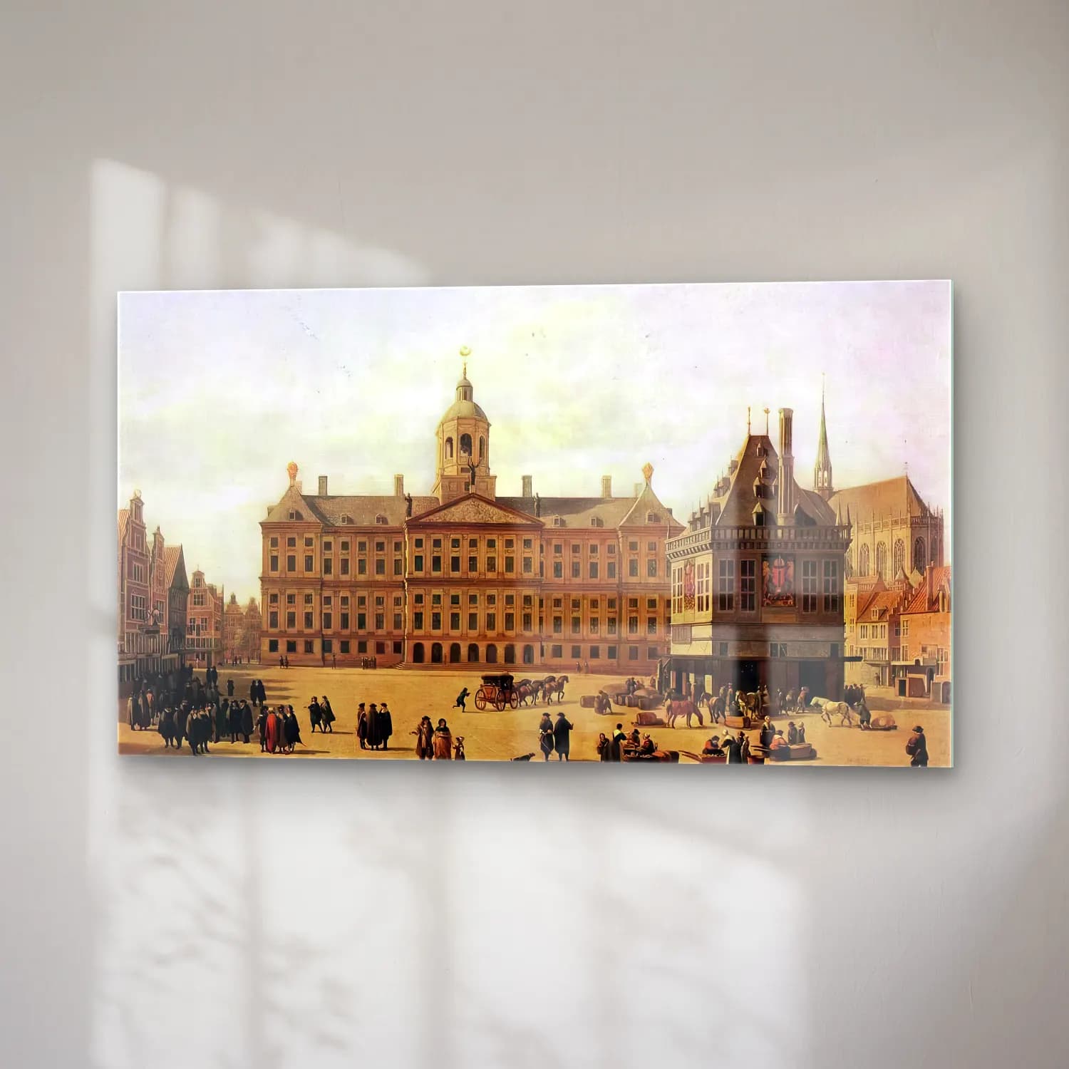 Gerrit Adriaensz. Berckheyde – Dam Square, Amsterdam cam tablo — sağ açıdan görünüm