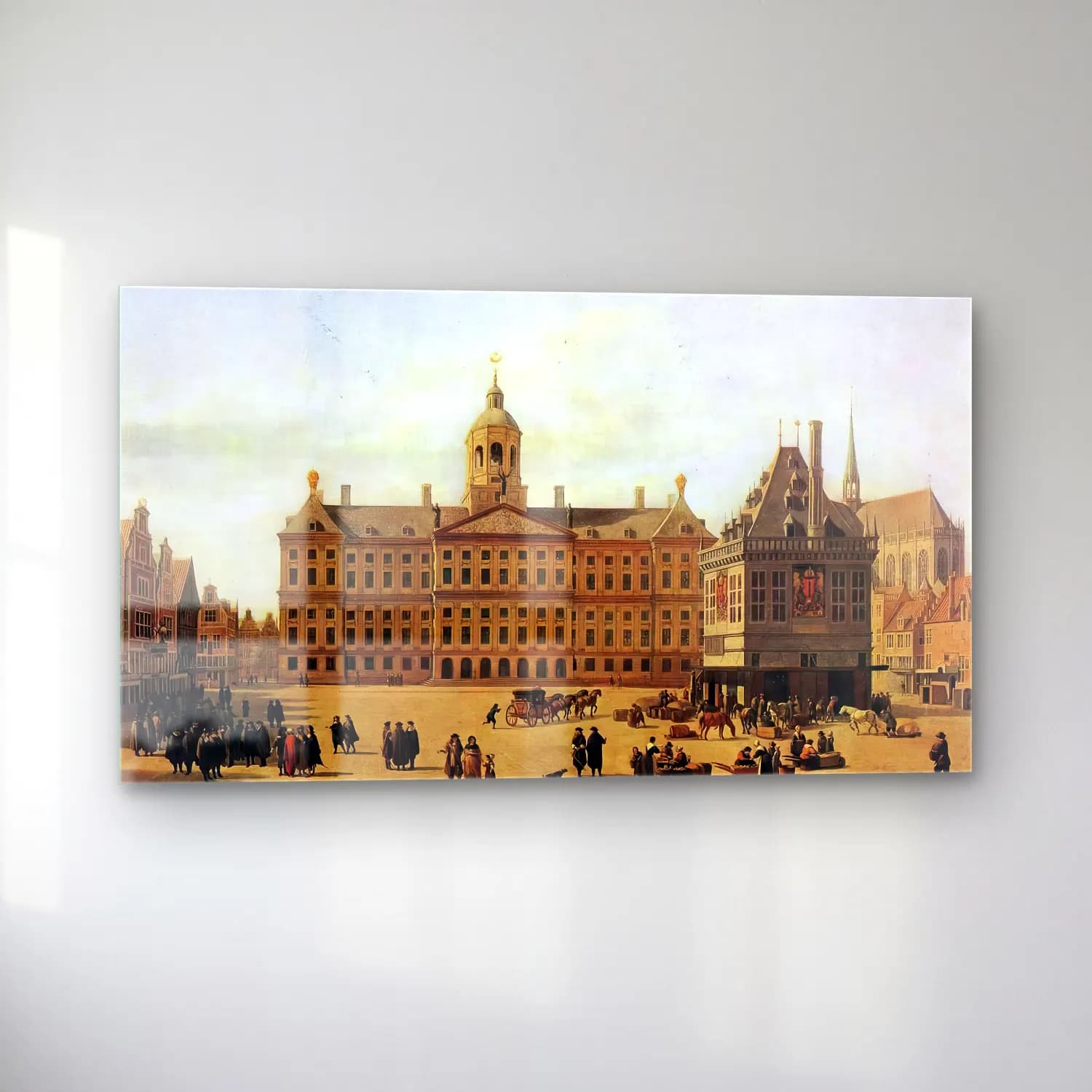 Gerrit Adriaensz. Berckheyde – Dam Square, Amsterdam cam tablo — sol açıdan görünüm