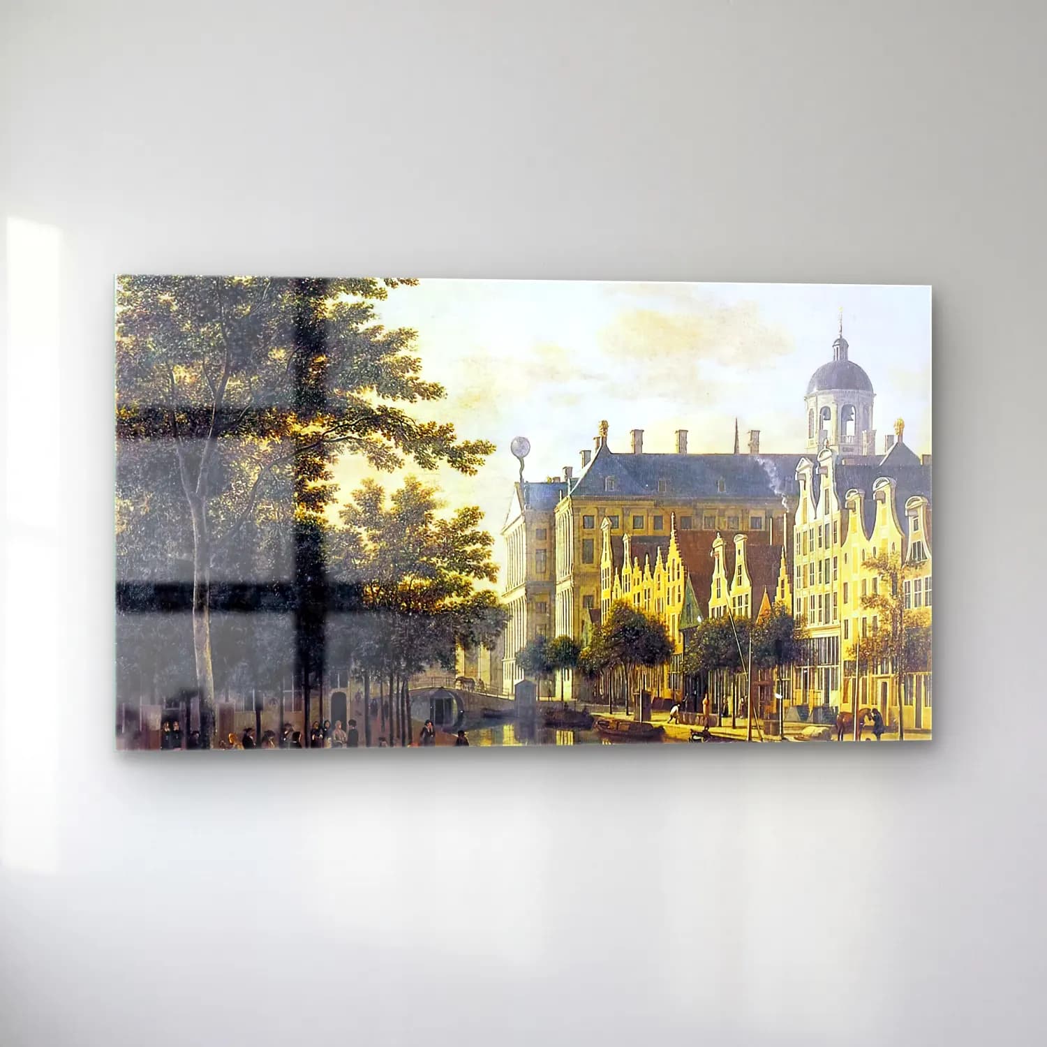 Gerrit Adriaensz. Berckheyde – The Nieuwezijds Voorburgswal, Amsterdam cam tablo — sol açıdan görünüm