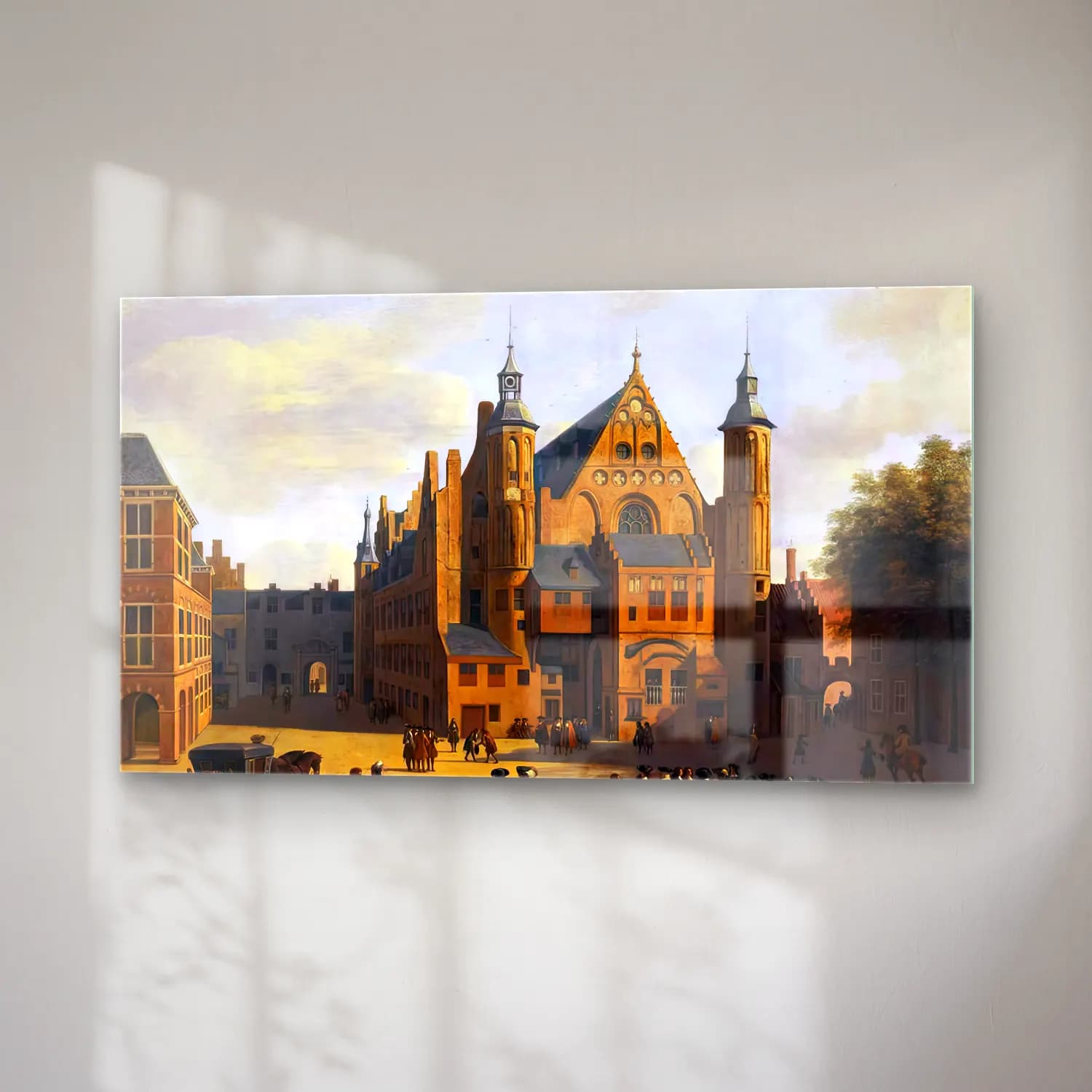 Gerrit Adriaensz. Berckheyde – View of the Binnenhof in The Hague with the Ridderzaal cam tablo — sağ açıdan görünüm