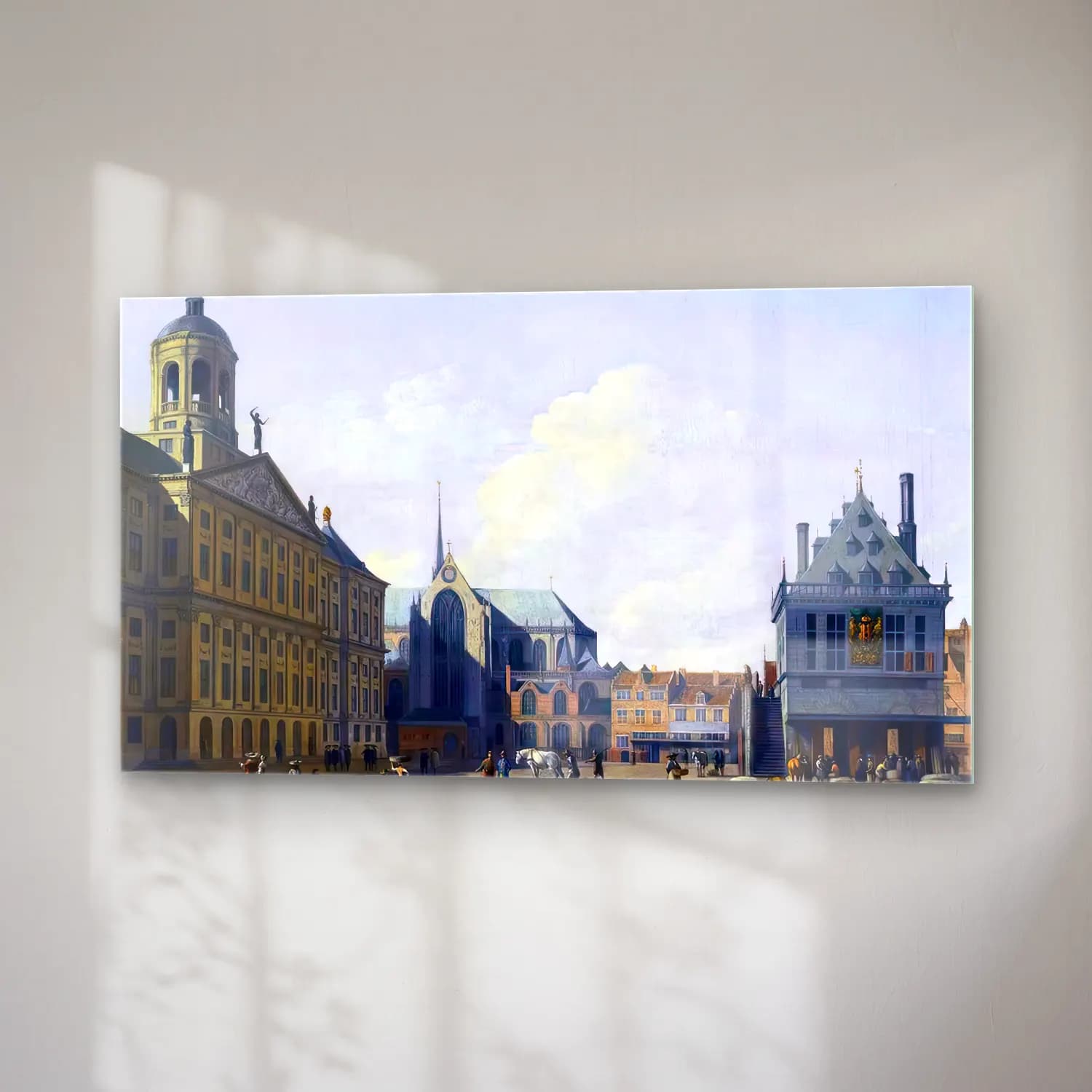 Gerrit Adriaensz. Berckheyde – View of the Dam Square, Amsterdam cam tablo — sağ açıdan görünüm