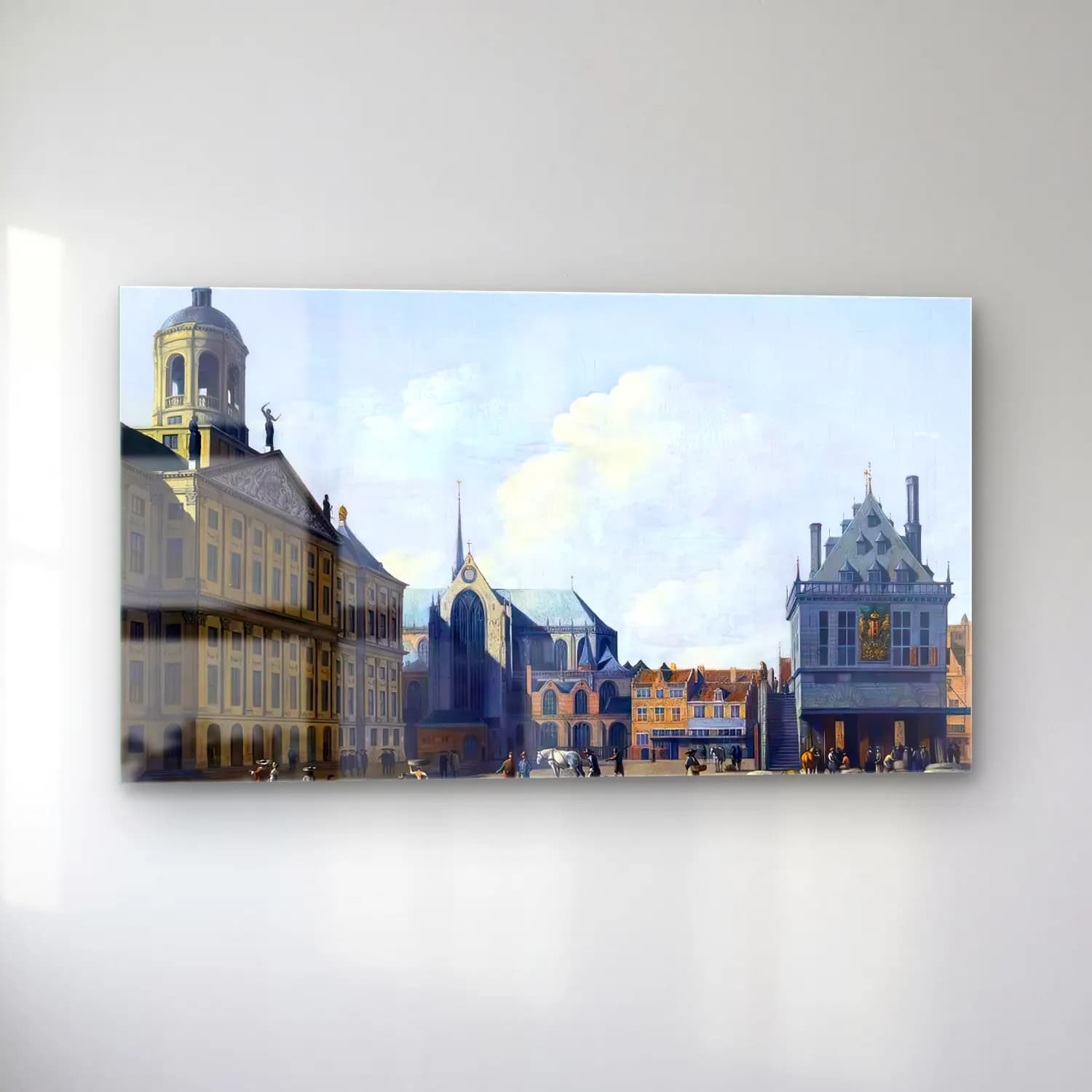 Gerrit Adriaensz. Berckheyde – View of the Dam Square, Amsterdam cam tablo — sol açıdan görünüm