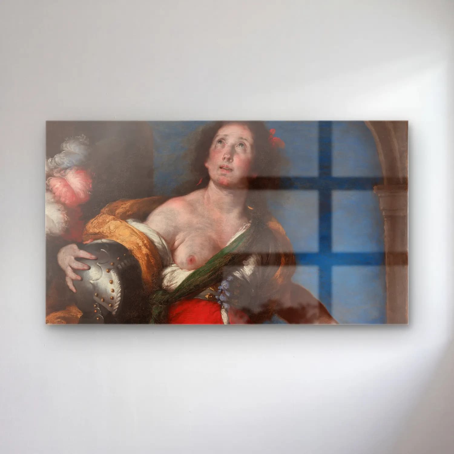 Bernardo Strozzi – Allegorical Figure cam tablo — Bernardo Strozzi – Allegorical Figure — yağlı boya kadın portresi