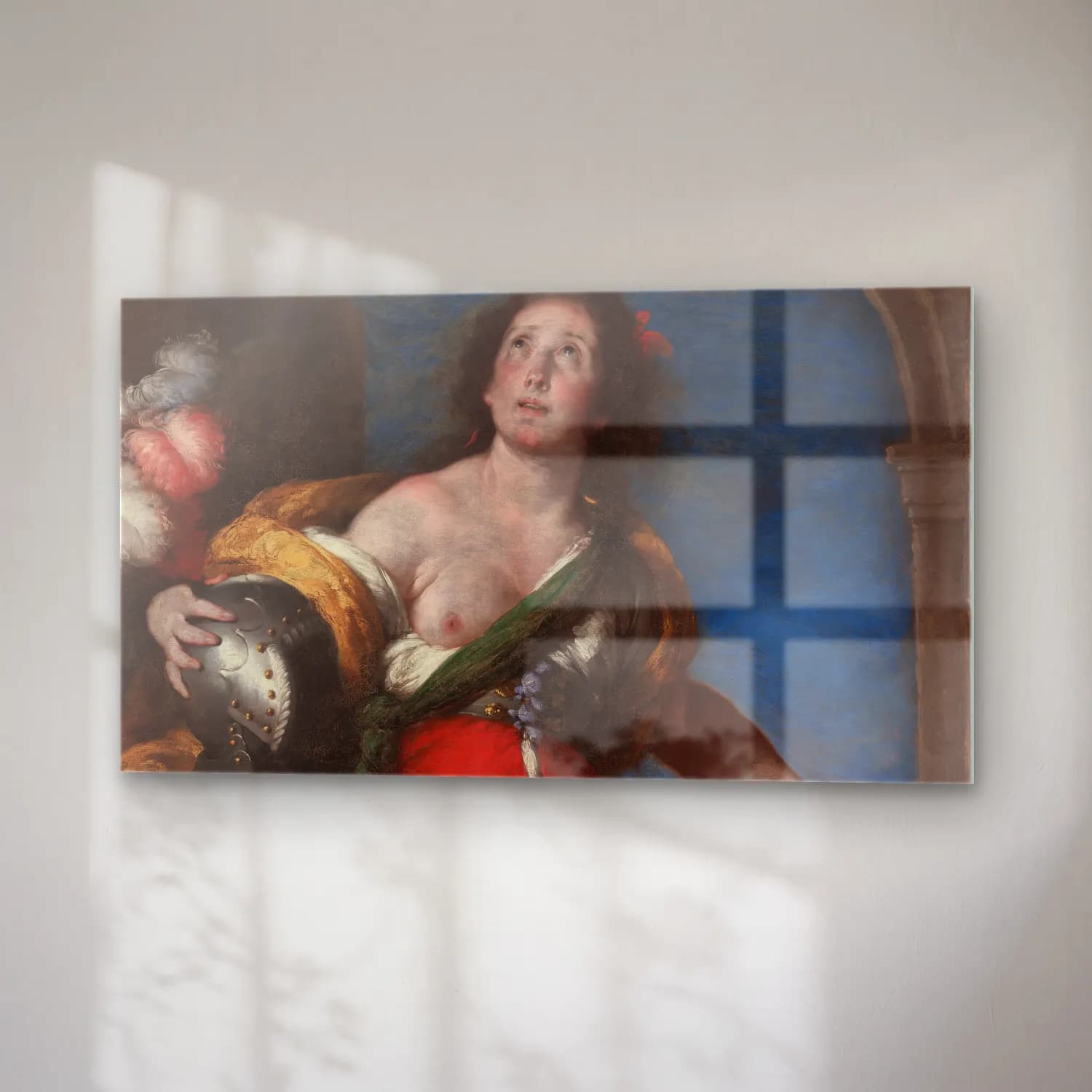 Bernardo Strozzi – Allegorical Figure cam tablo — sağ açıdan görünüm