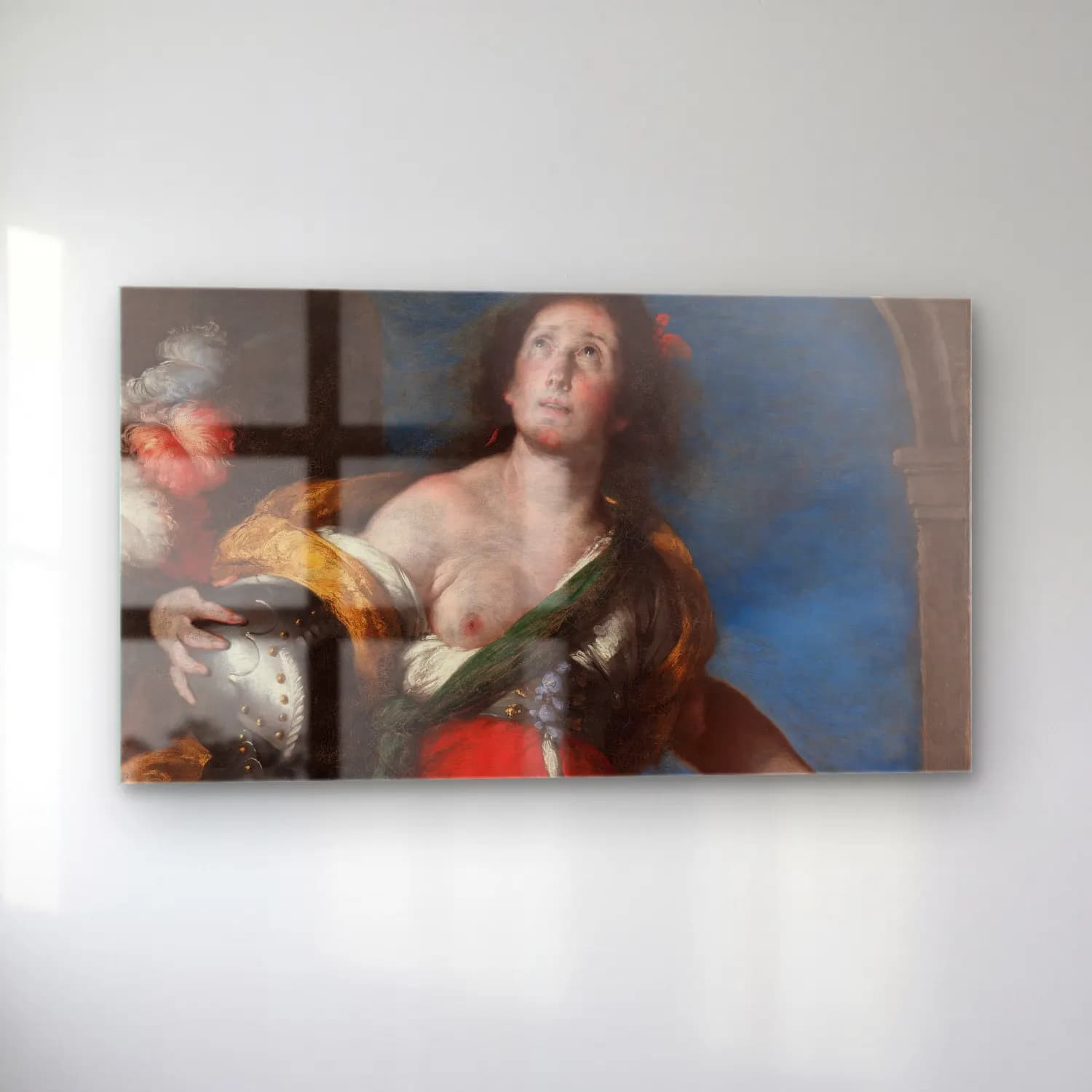 Bernardo Strozzi – Allegorical Figure cam tablo — sol açıdan görünüm