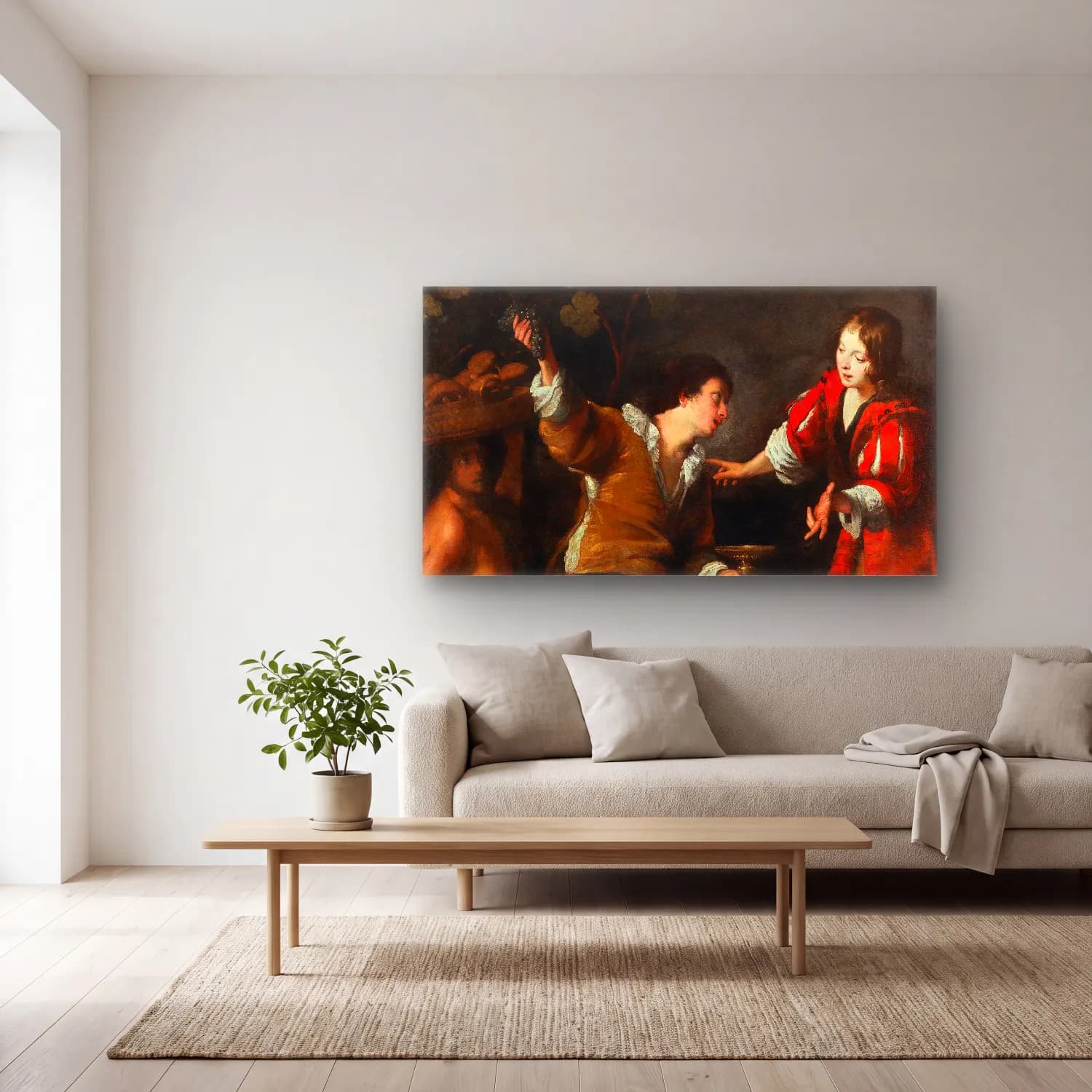 Bernardo Strozzi – Joseph interpreting dreams cam tablo — açık renk salonda