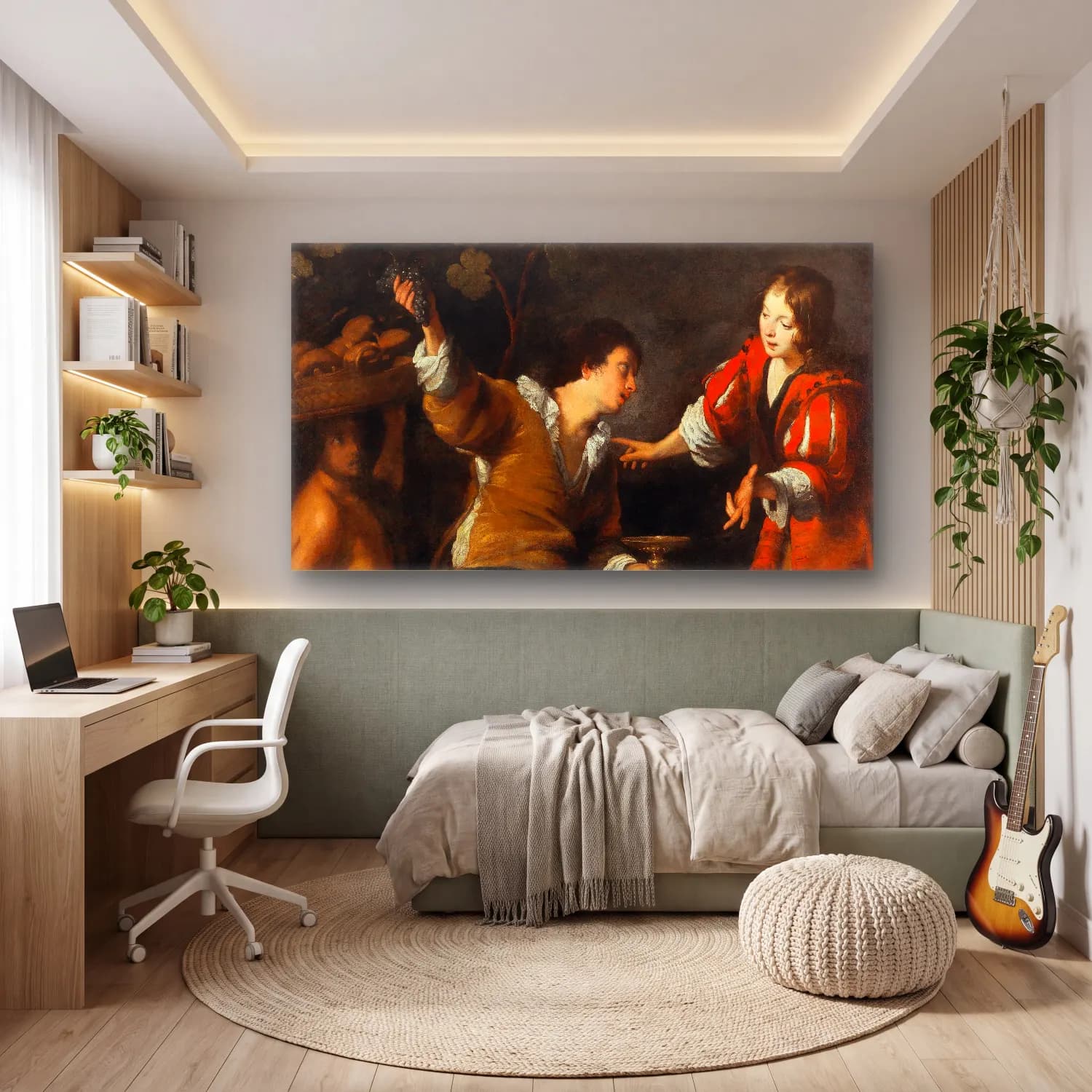 Bernardo Strozzi – Joseph interpreting dreams cam tablo — genç odasında