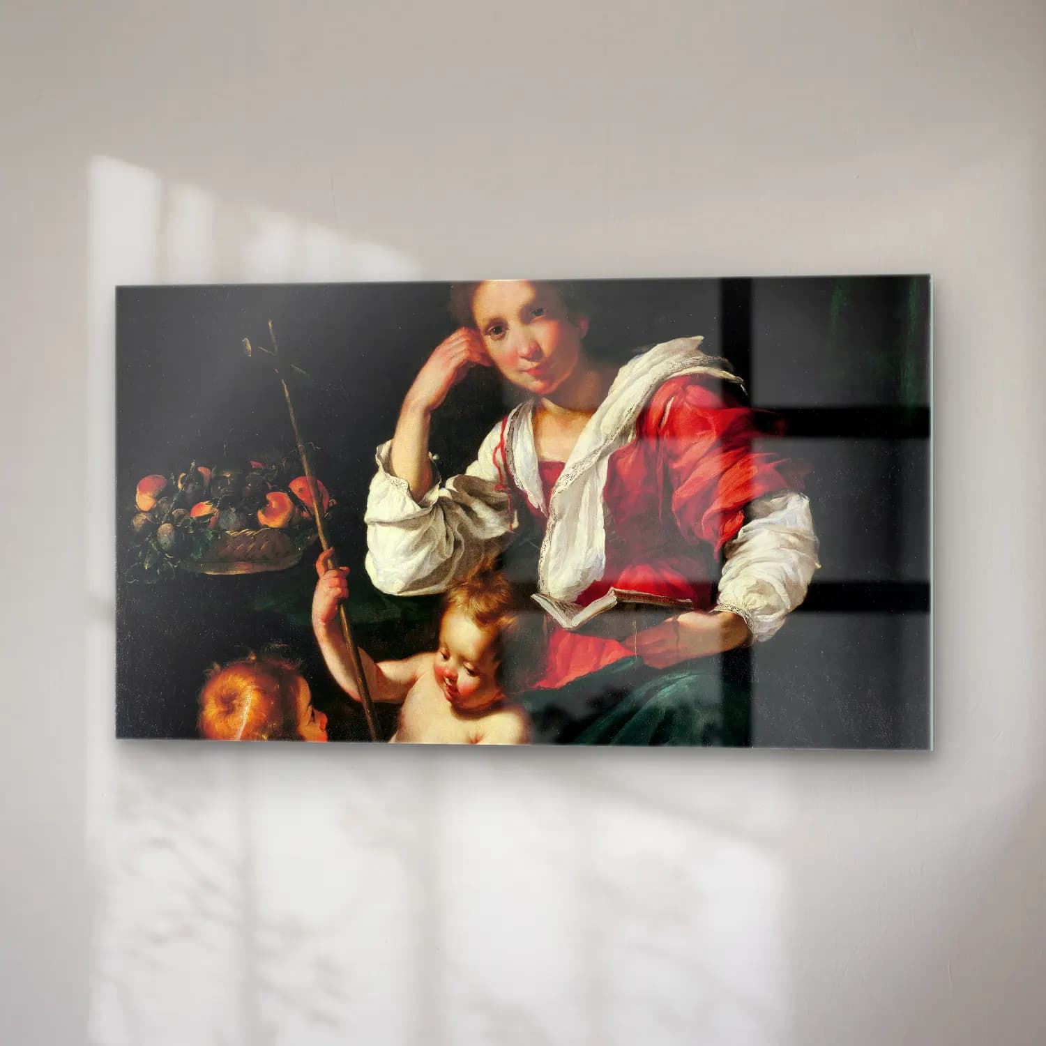 Bernardo Strozzi – Madonna And Child With Infant Saint John cam tablo — sağ açıdan görünüm