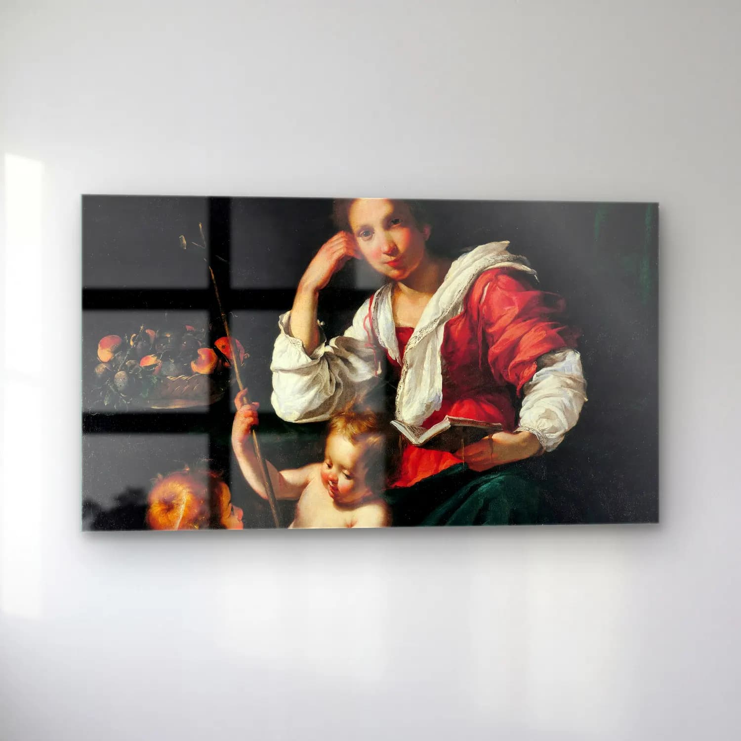 Bernardo Strozzi – Madonna And Child With Infant Saint John cam tablo — sol açıdan görünüm