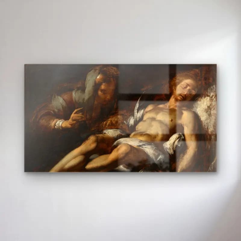 Bernardo Strozzi – Pietá cam tablo — Bernardo Strozzi – Pietá — yağlı boya mitolojik sahne