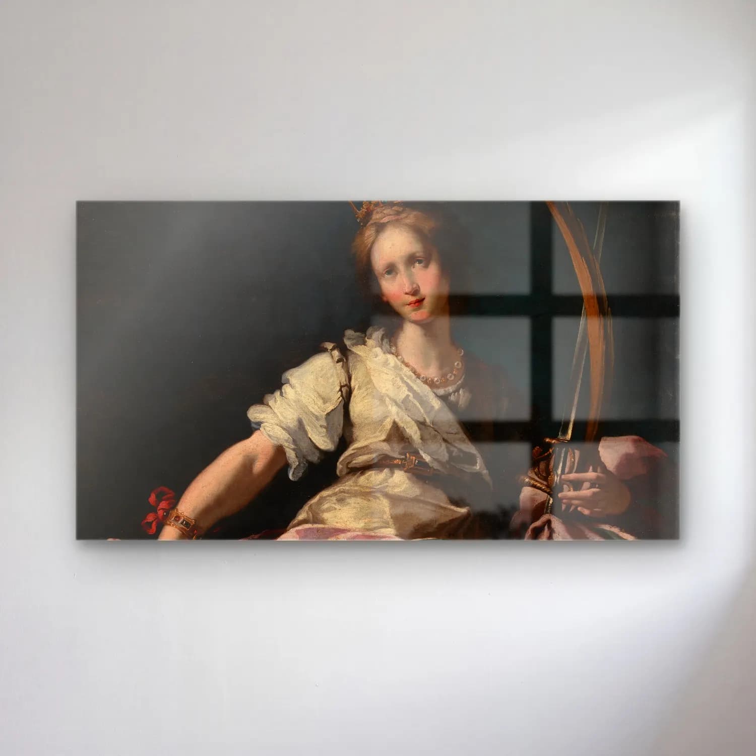 Bernardo Strozzi – Saint Catherine of Alexandria (circa 1615) cam tablo — Bernardo Strozzi – Saint Catherine of Alexandria (circa 1615) — yağlı boya kadın portresi