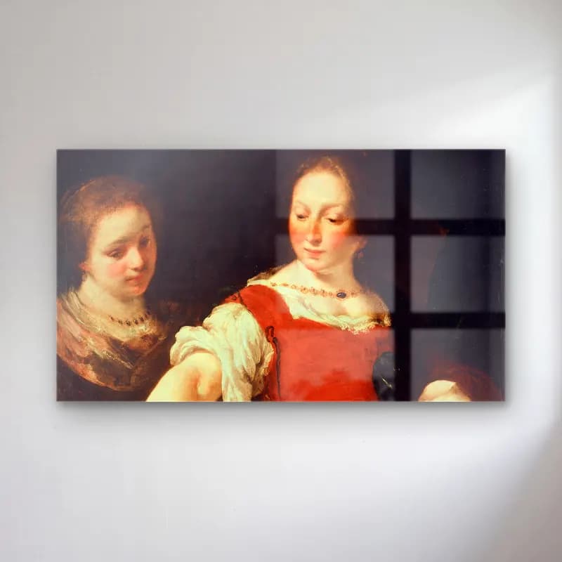 Bernardo Strozzi – Salome (after 1630) cam tablo — Bernardo Strozzi – Salome (after 1630) — yağlı boya kadın portresi