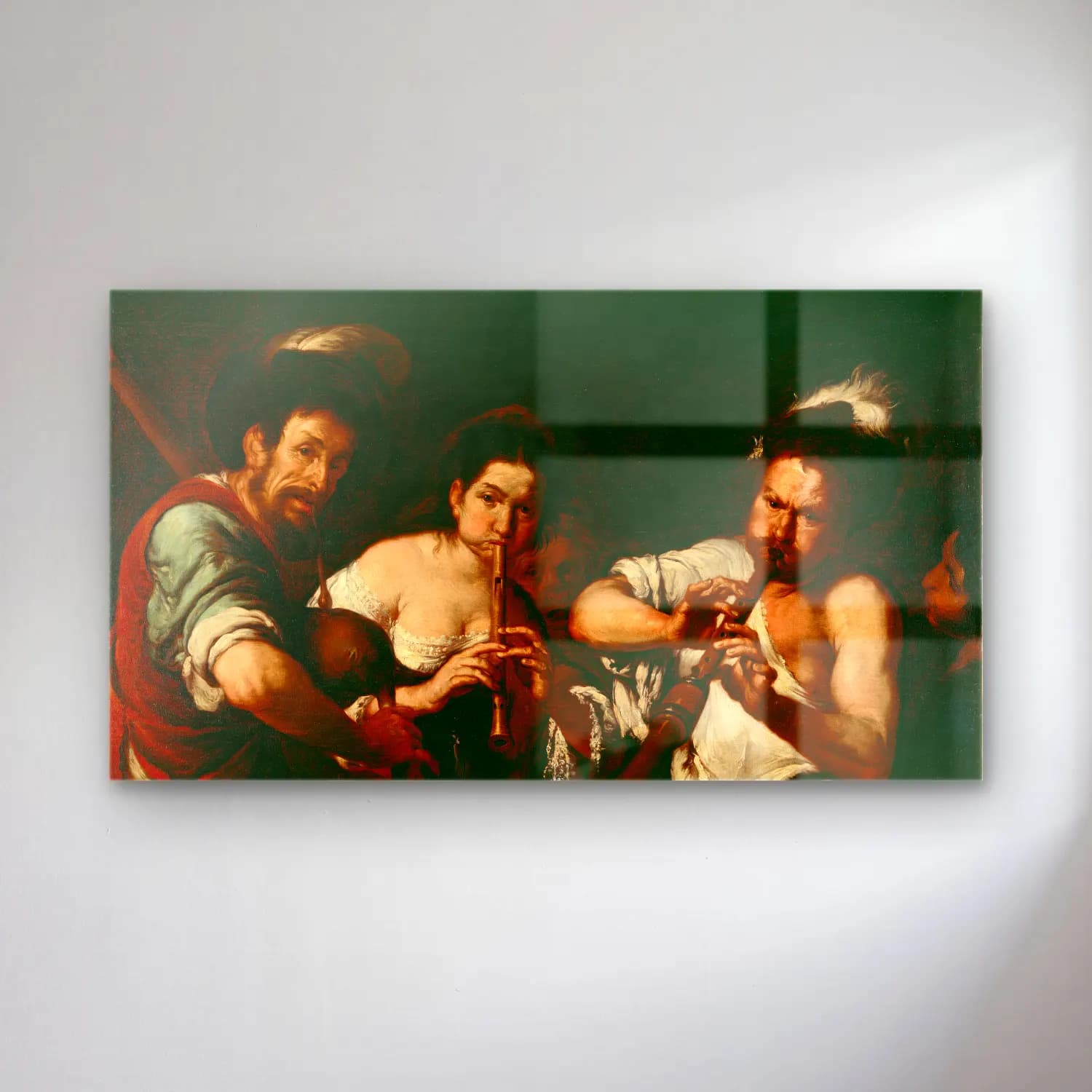 Bernardo Strozzi – Street Musicians (ca. 1630) cam tablo — Bernardo Strozzi – Street Musicians (ca. 1630) — yağlı boya dini sahne