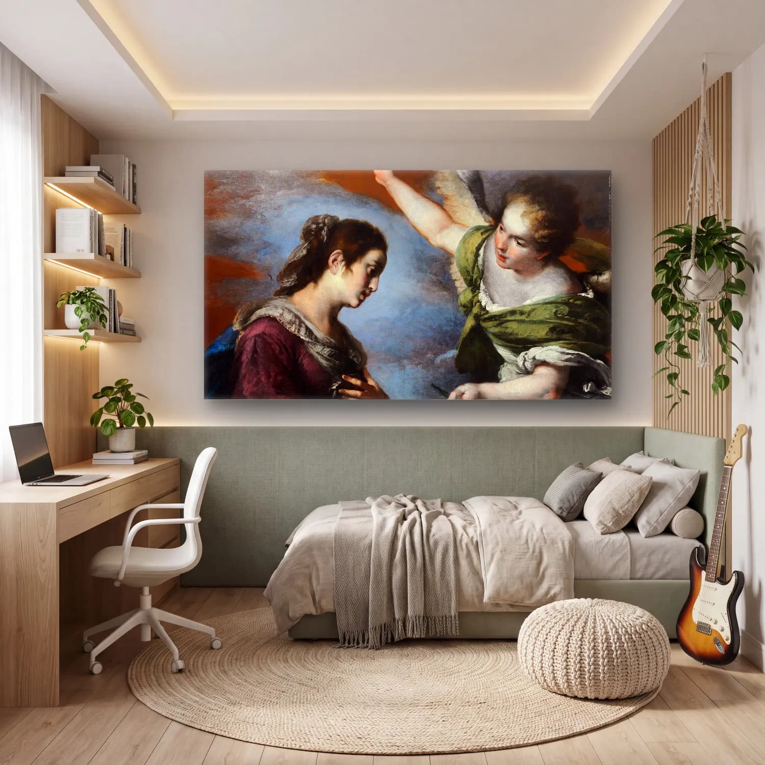 Bernardo Strozzi – The Annunciation cam tablo — genç odasında