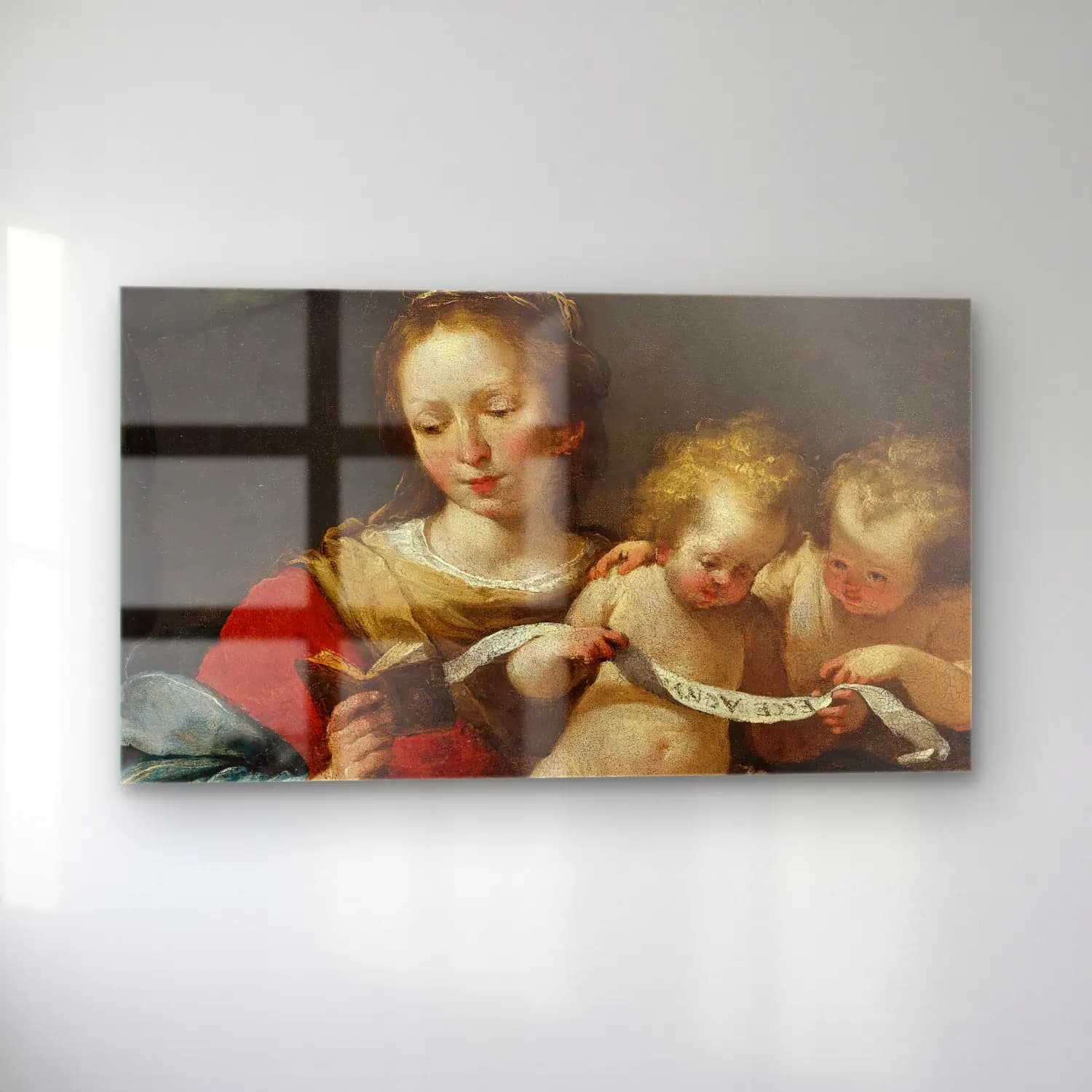 Bernardo Strozzi – The Madonna Reading, With The Christ Child And Infant Saint… cam tablo — sol açıdan görünüm