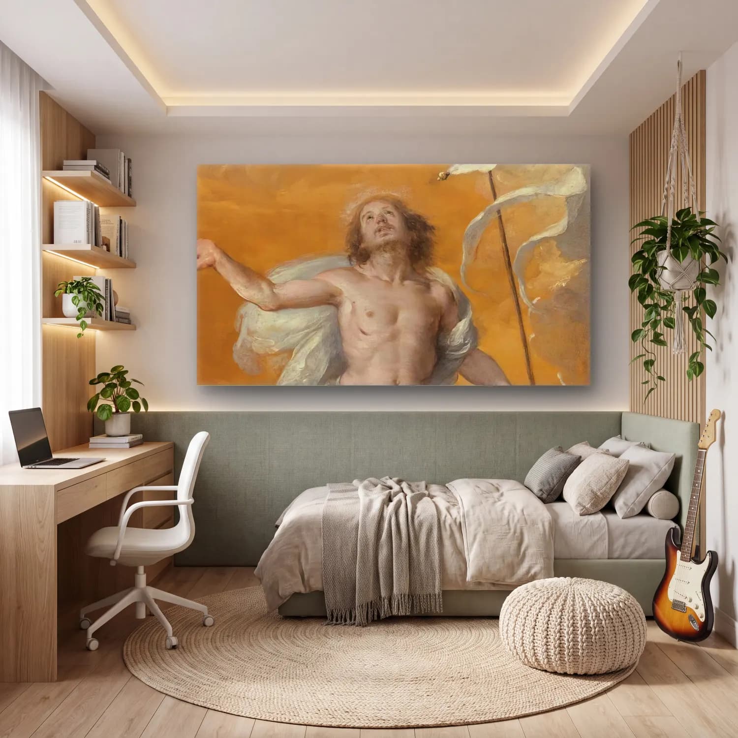 Bernardo Strozzi – The Risen Christ cam tablo — genç odasında