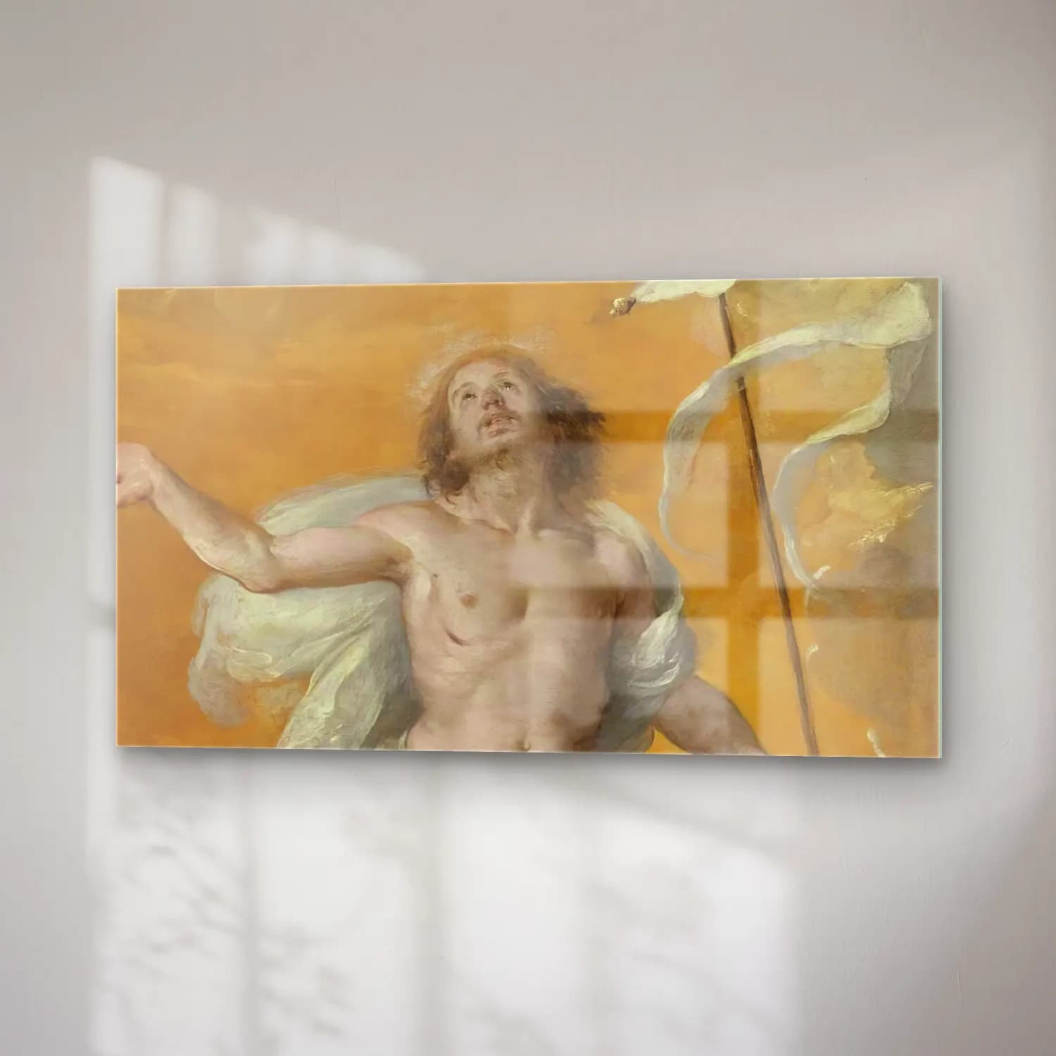 Bernardo Strozzi – The Risen Christ cam tablo — sağ açıdan görünüm