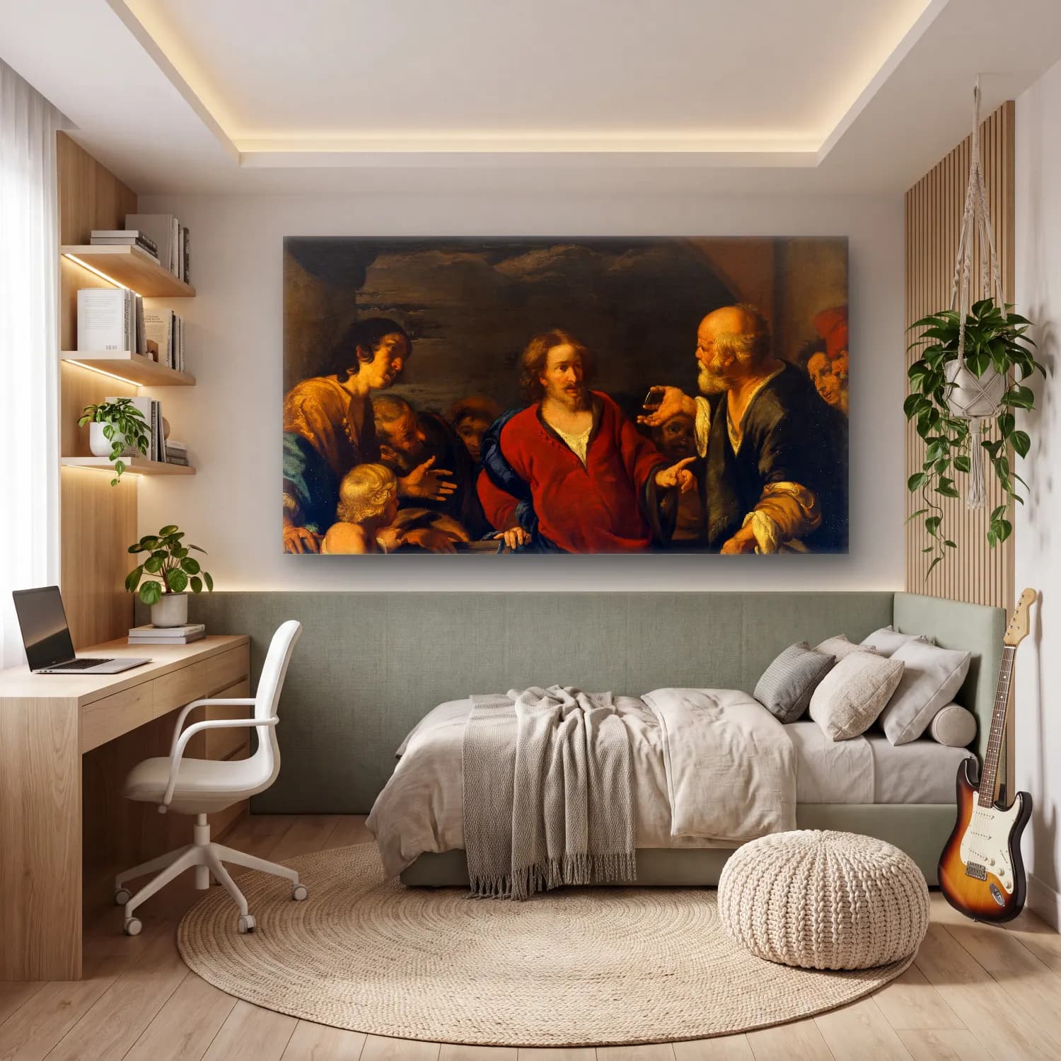 Bernardo Strozzi – The Tribute Money cam tablo — genç odasında