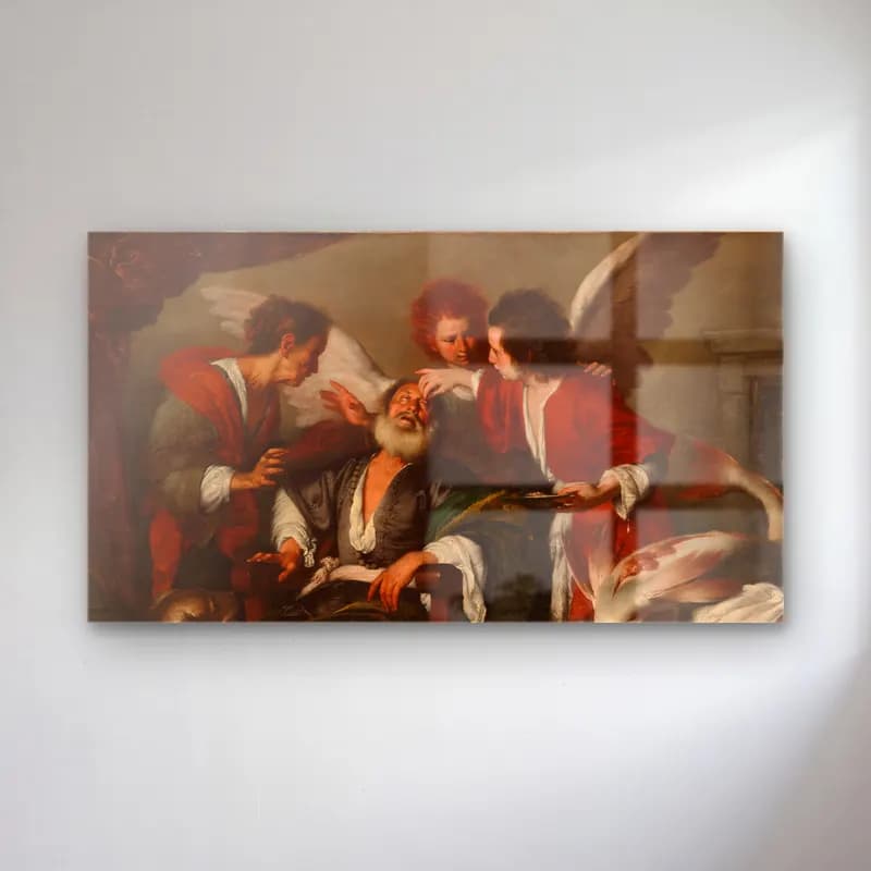 Bernardo Strozzi – Tobias Curing His Father’s Blindness cam tablo — Bernardo Strozzi – Tobias Curing His Father’s Blindness — yağlı boya dini sahne