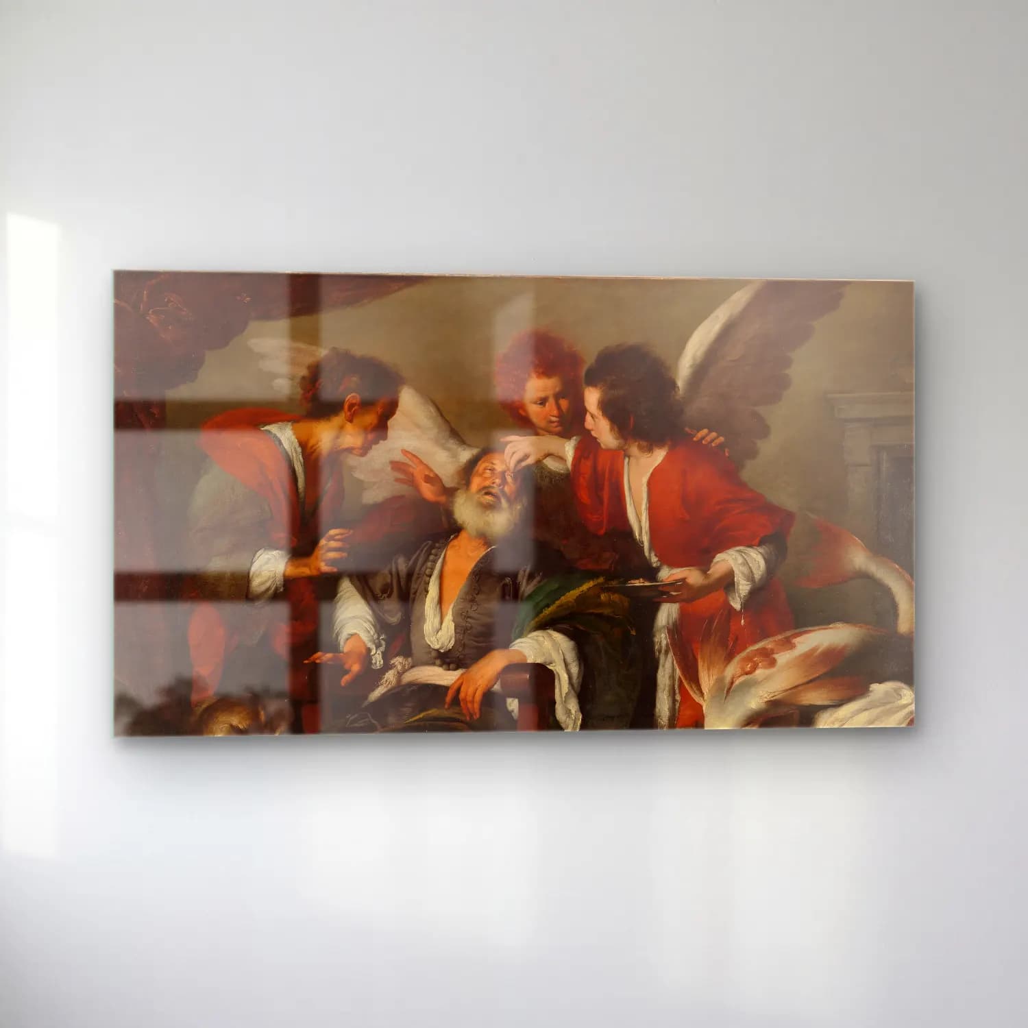 Bernardo Strozzi – Tobias Curing His Father’s Blindness cam tablo — sol açıdan görünüm