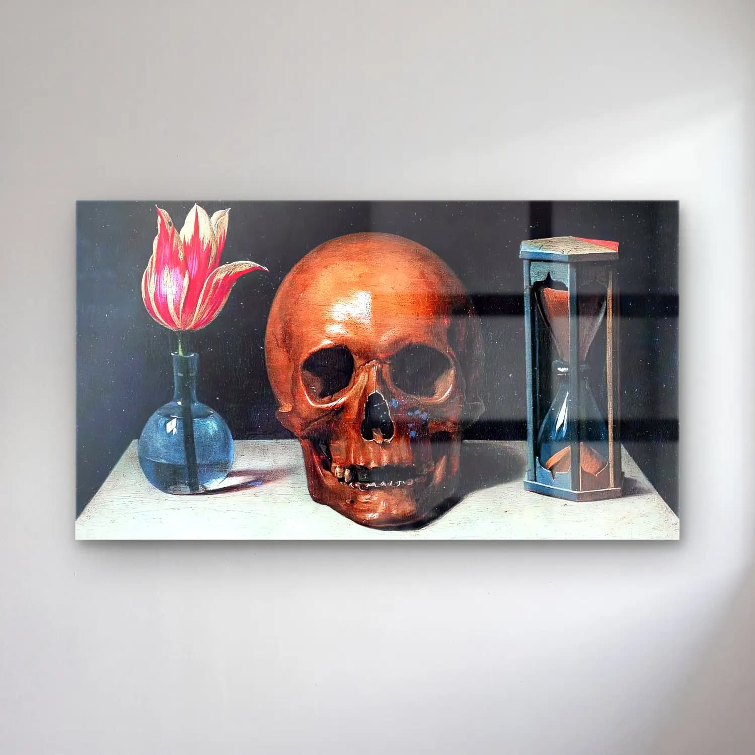 Philippe de Champaigne – Still-Life with a Skull cam tablo — Philippe de Champaigne – Still-Life with a Skull — yağlı boya vazo