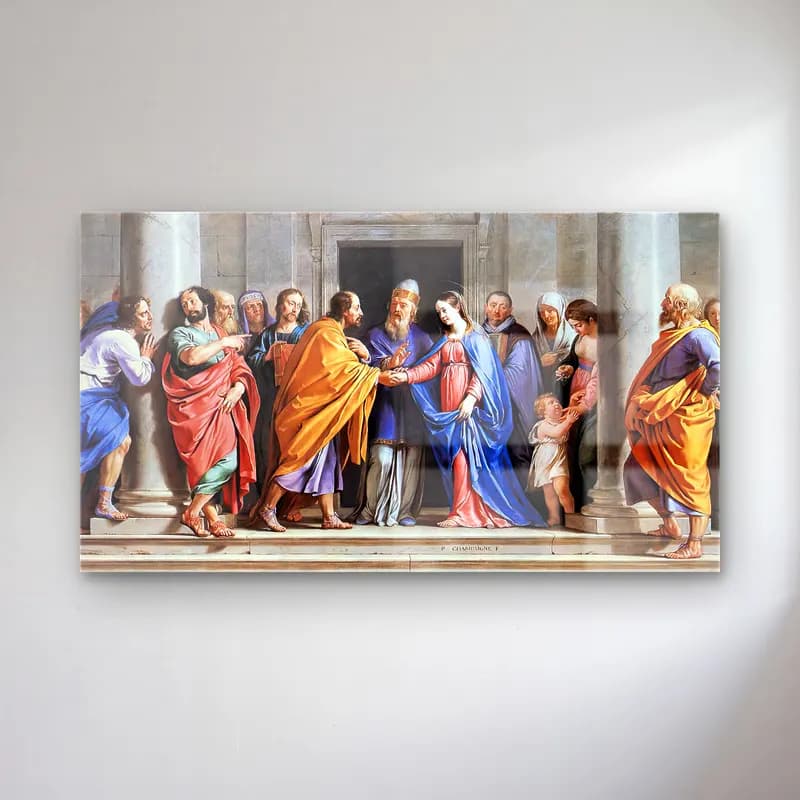 Philippe de Champaigne – The Marriage of the Virgin cam tablo — Philippe de Champaigne – The Marriage of the Virgin — yağlı boya dini sahne