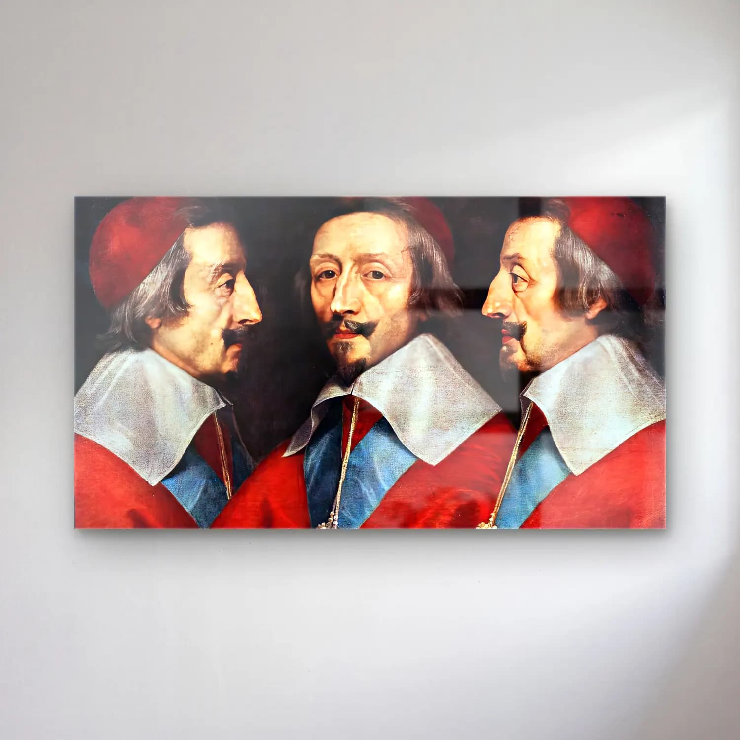 Philippe de Champaigne – Triple Portrait of Richelieu cam tablo — Philippe de Champaigne – Triple Portrait of Richelieu — vintage erkek portresi