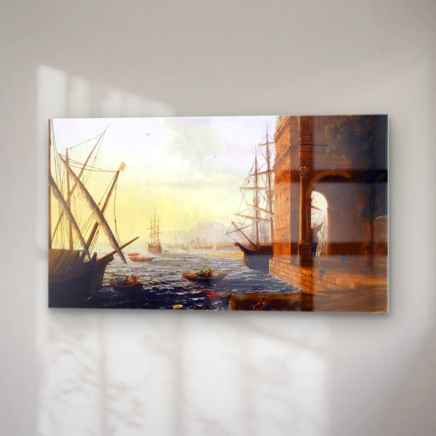 Claude Lorrain – A Mediterranean Seaport cam tablo — sağ açıdan görünüm