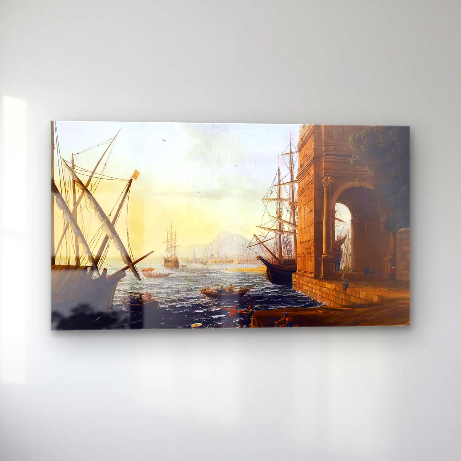 Claude Lorrain – A Mediterranean Seaport cam tablo — sol açıdan görünüm