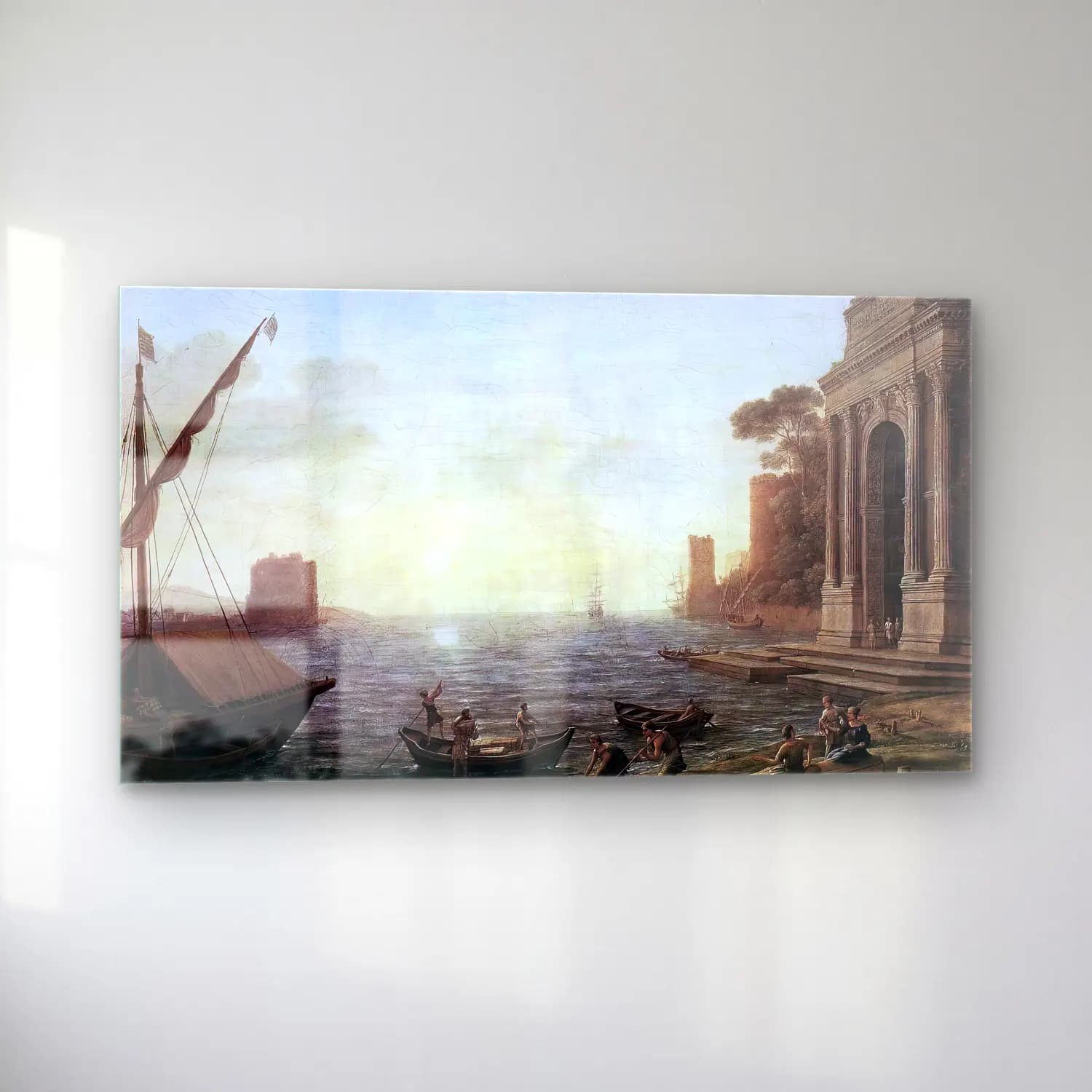 Claude Lorrain – A Seaport at Sunrise cam tablo — sol açıdan görünüm