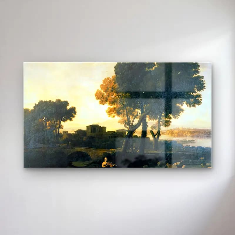 Claude Lorrain – Apollo Guarding the Herds of Admetus cam tablo — Claude Lorrain – Apollo Guarding the Herds of Admetus — yağlı boya roma