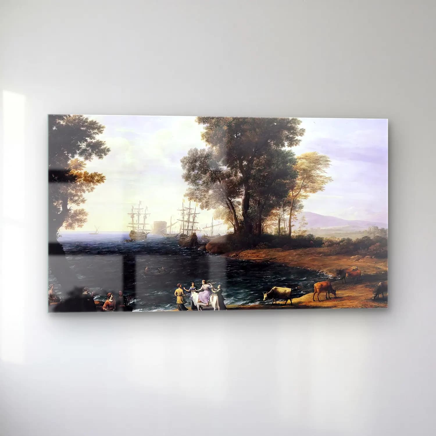 Claude Lorrain – Coast Scene with the Rape of Europa cam tablo — sol açıdan görünüm