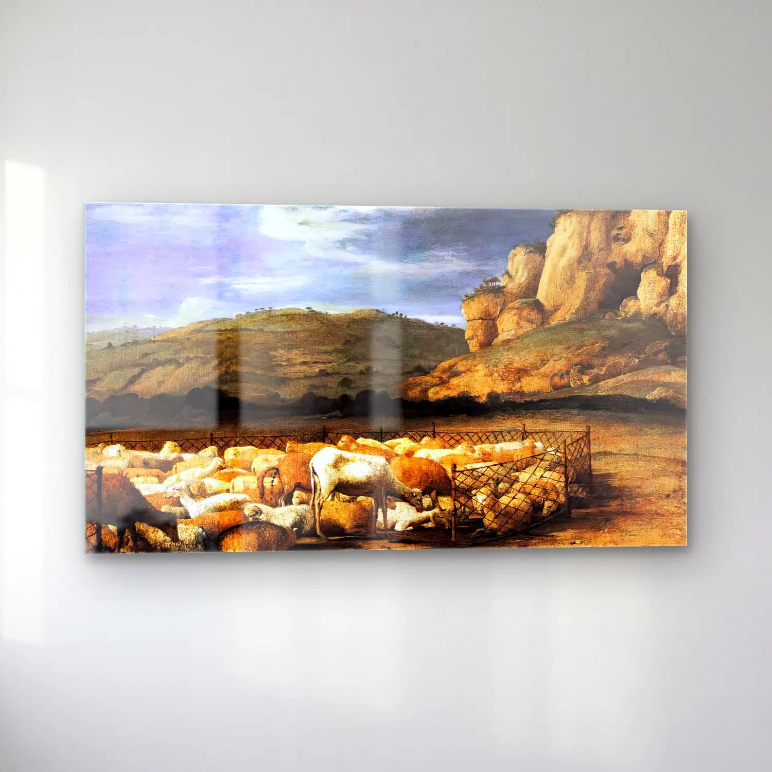 Claude Lorrain – Flock of Sheep in the Campagna cam tablo — sol açıdan görünüm