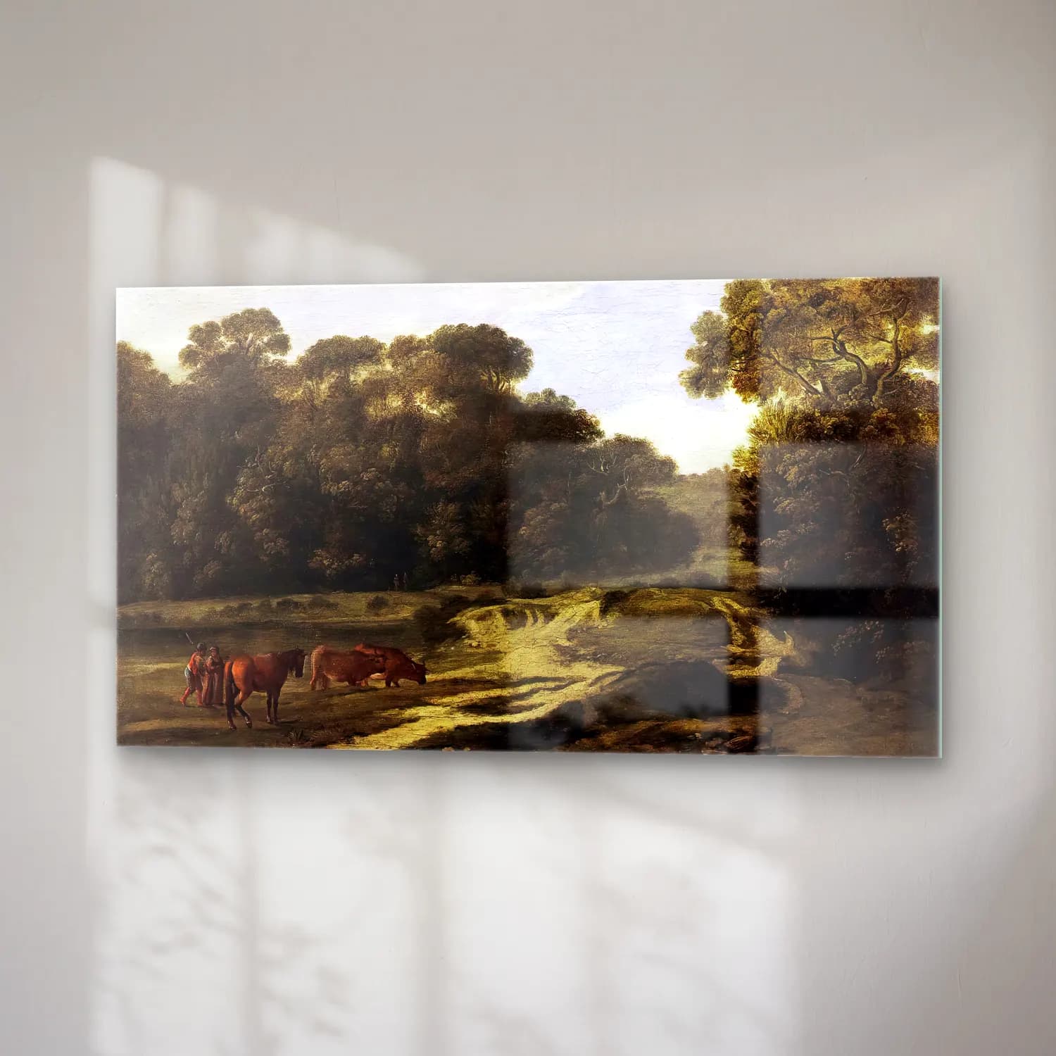 Claude Lorrain – Forest Path with Herdsmen and Herd cam tablo — sağ açıdan görünüm