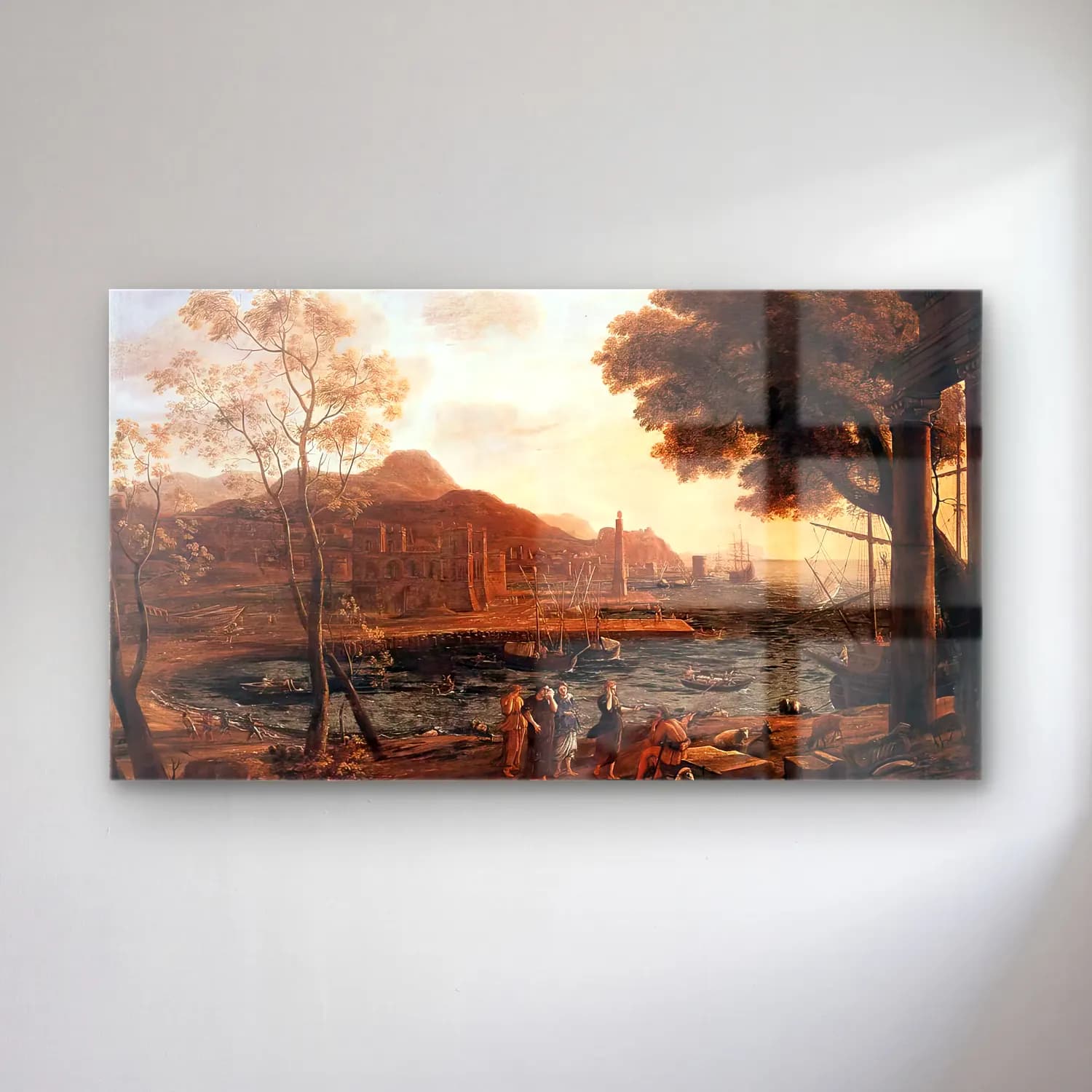Claude Lorrain – Harbour Scene with Grieving Heliades cam tablo — Claude Lorrain – Harbour Scene with Grieving Heliades — yağlı boya liman ve tekneler