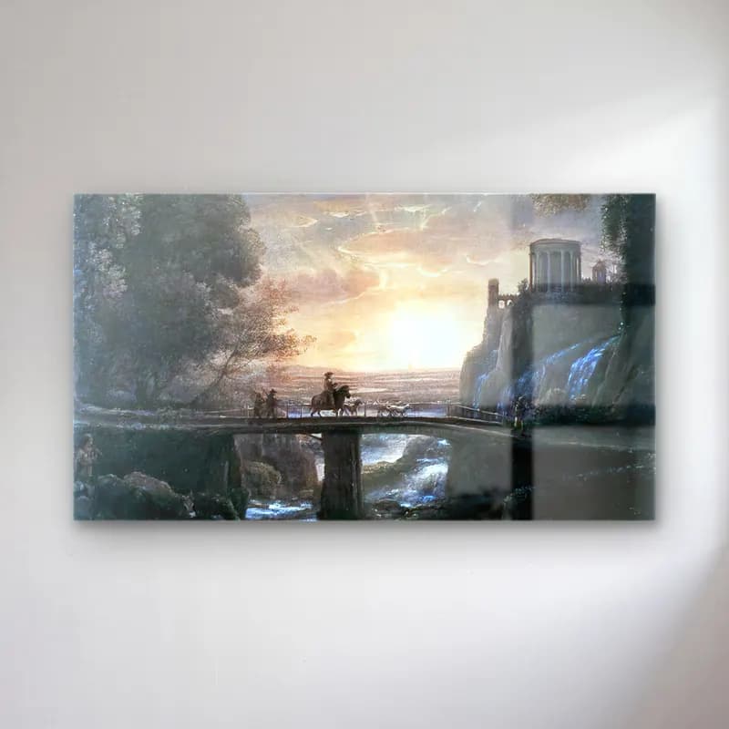Claude Lorrain – Imaginary View of Tivoli cam tablo — Claude Lorrain – Imaginary View of Tivoli — vintage köprü