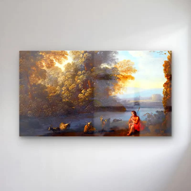 Claude Lorrain – Italianate Landscape cam tablo — Claude Lorrain – Italianate Landscape — yağlı boya mitolojik sahne