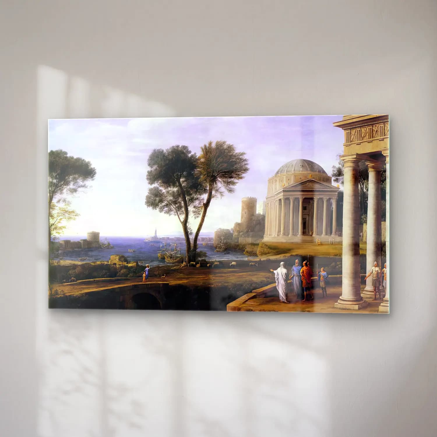 Claude Lorrain – Landscape with Aeneas at Delos cam tablo — sağ açıdan görünüm